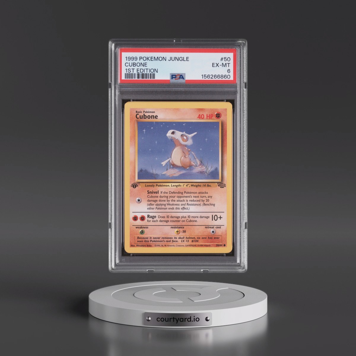 1999 Pokémon Jungle #50 Cubone - 1st Edition (PSA 6 EX-MT)