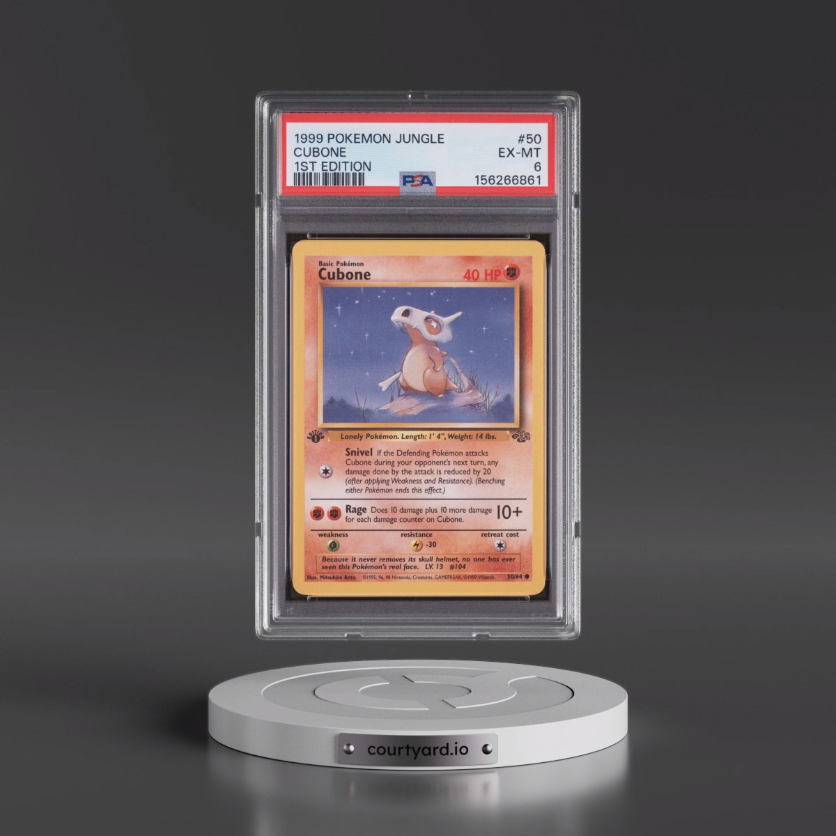 1999 Pokémon Jungle #50 Cubone - 1st Edition (PSA 6 EX-MT)