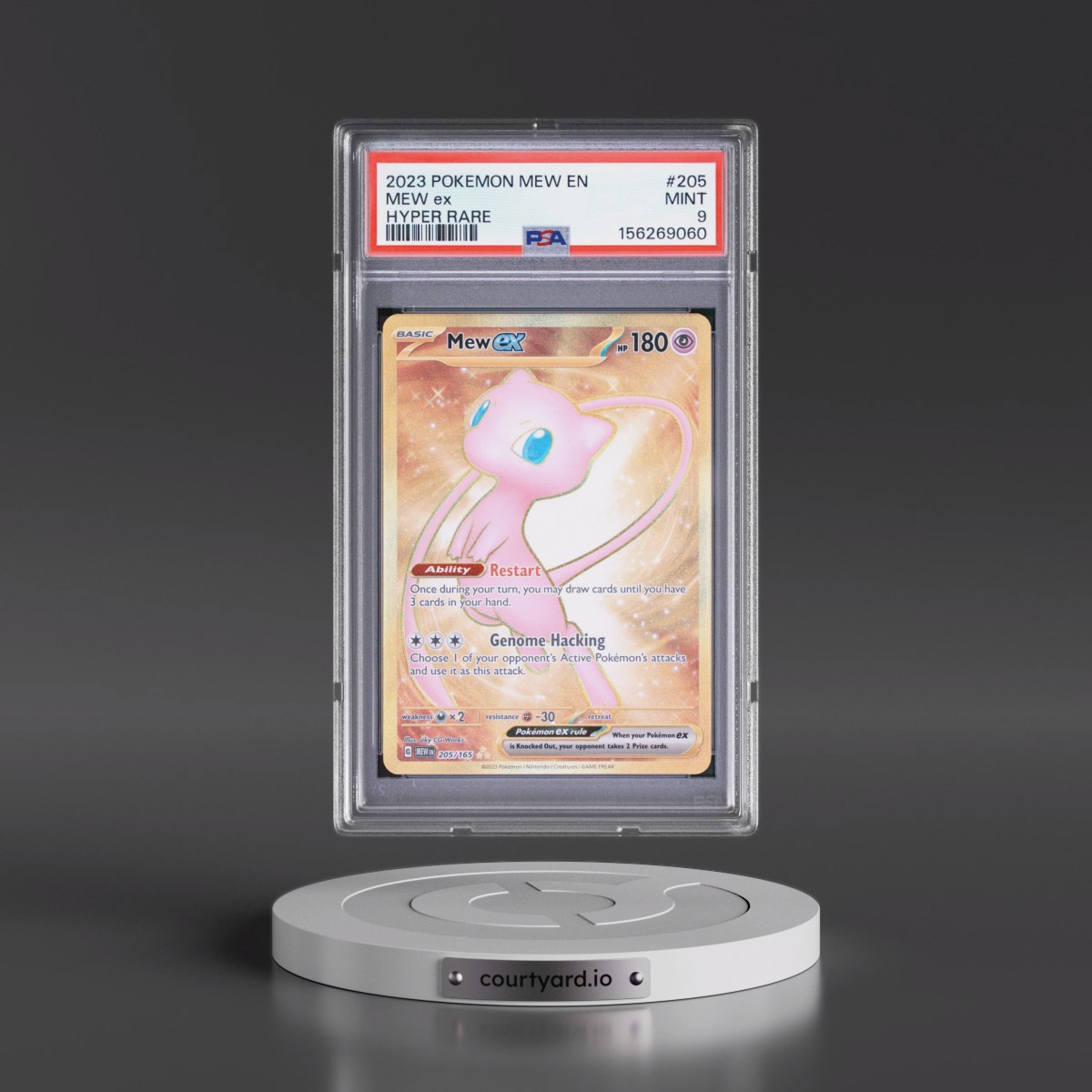 2023 Pokémon Mew EN-151 #205 Mew EX - Holo Hyper Rare (PSA 9 MINT)