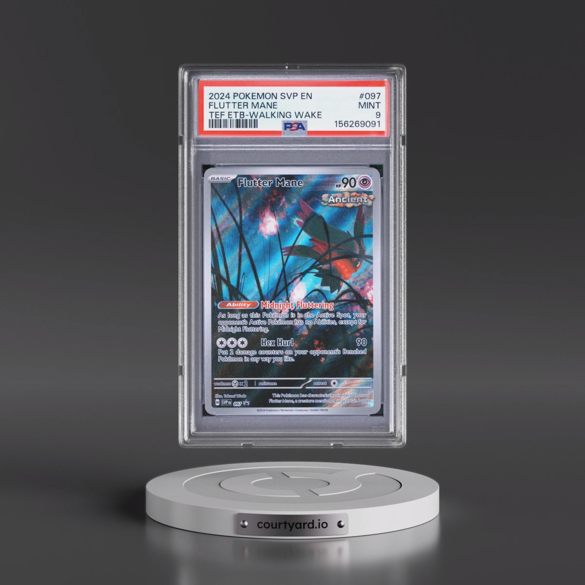 2024 Pokémon Svp EN-SV Black Star Promo #097 Flutter Mane - Temporal Forces Elite Trainer Box-Walking Wake (PSA 9 MINT)