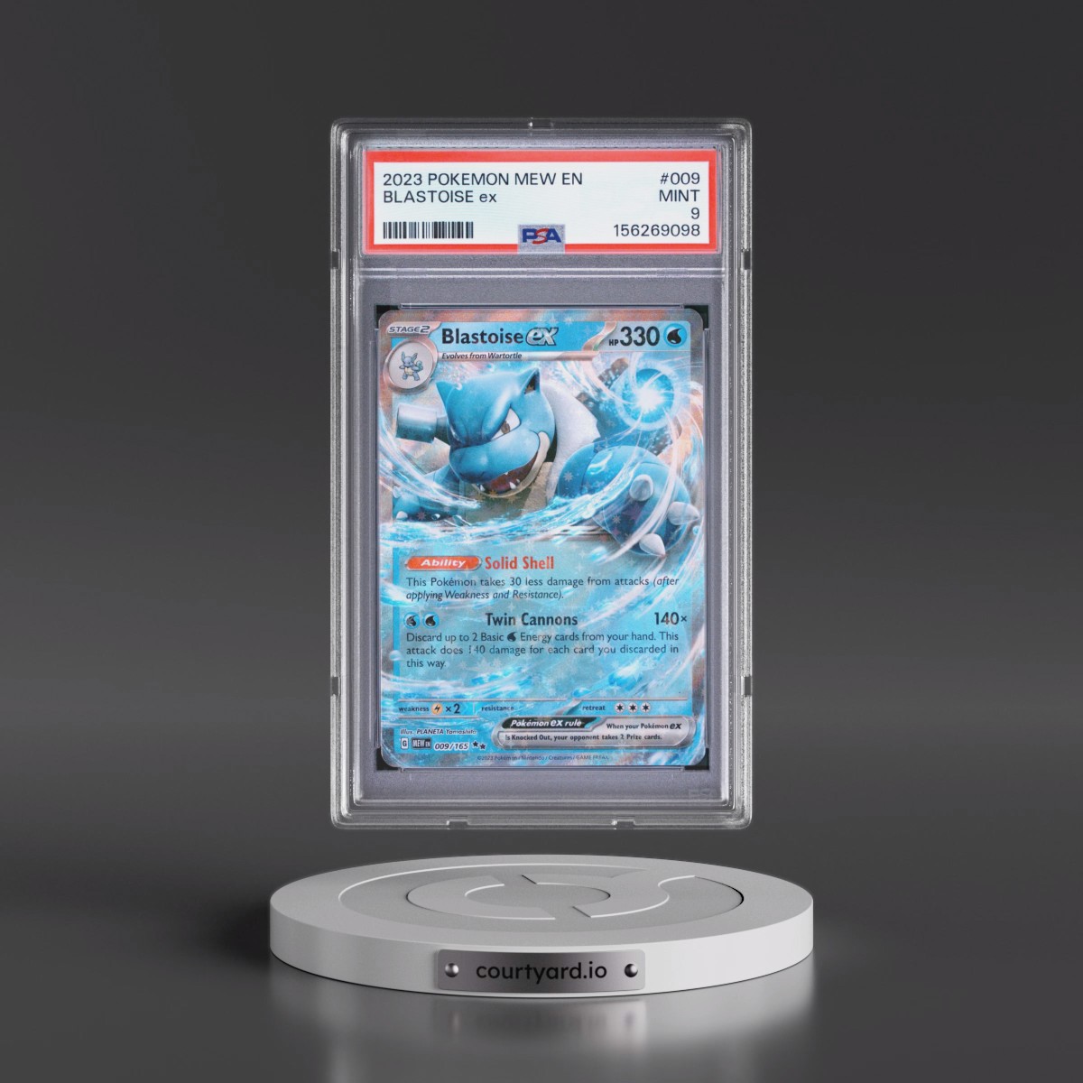 2023 Pokémon Mew EN-151 #009 Blastoise EX - Holo (PSA 9 MINT)