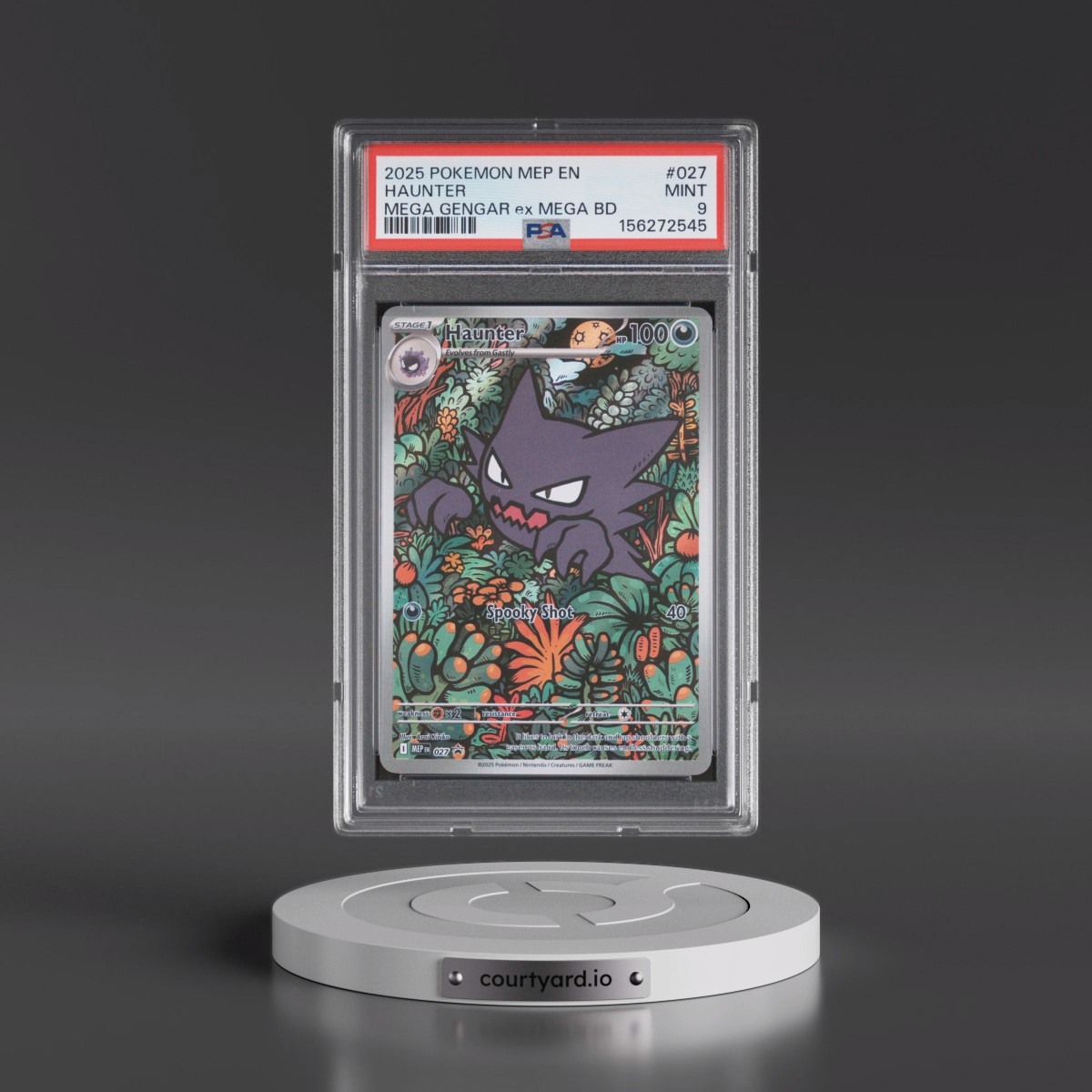 2025 Pokémon Mep EN-Me Black Star Promo #027 Haunter - Mega Gengar EX Mega Battle Deck (PSA 9 MINT)
