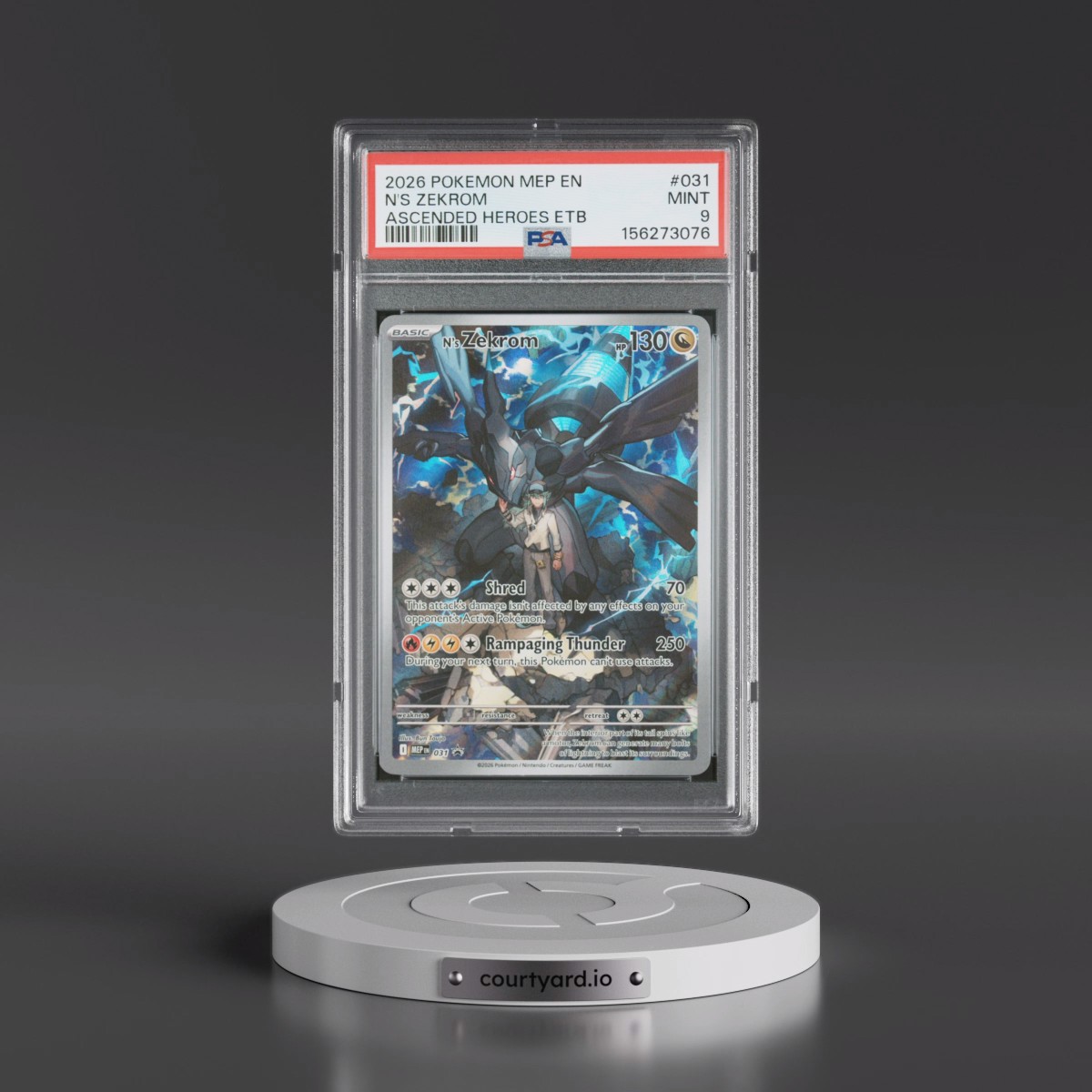 2026 Pokémon Mep EN-Me Black Star Promo #031 N's Zekrom - Ascended Heroes Elite Trainer Box (PSA 9 MINT)