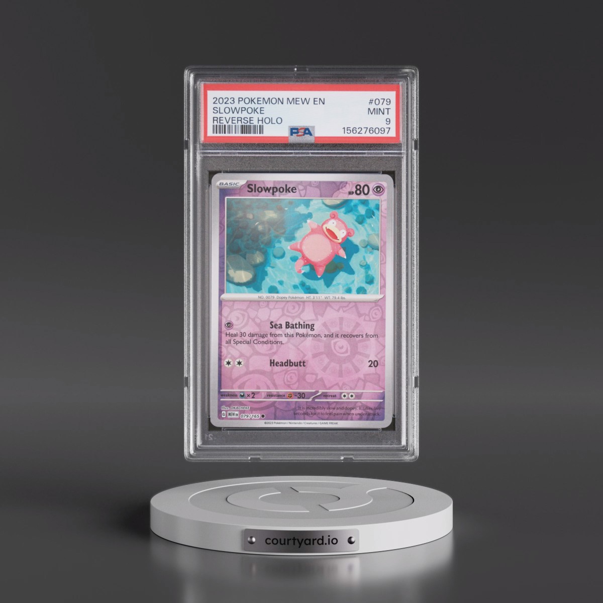 2023 Pokémon Mew EN-151 #079 Slowpoke - Reverse Holo (PSA 9 MINT)