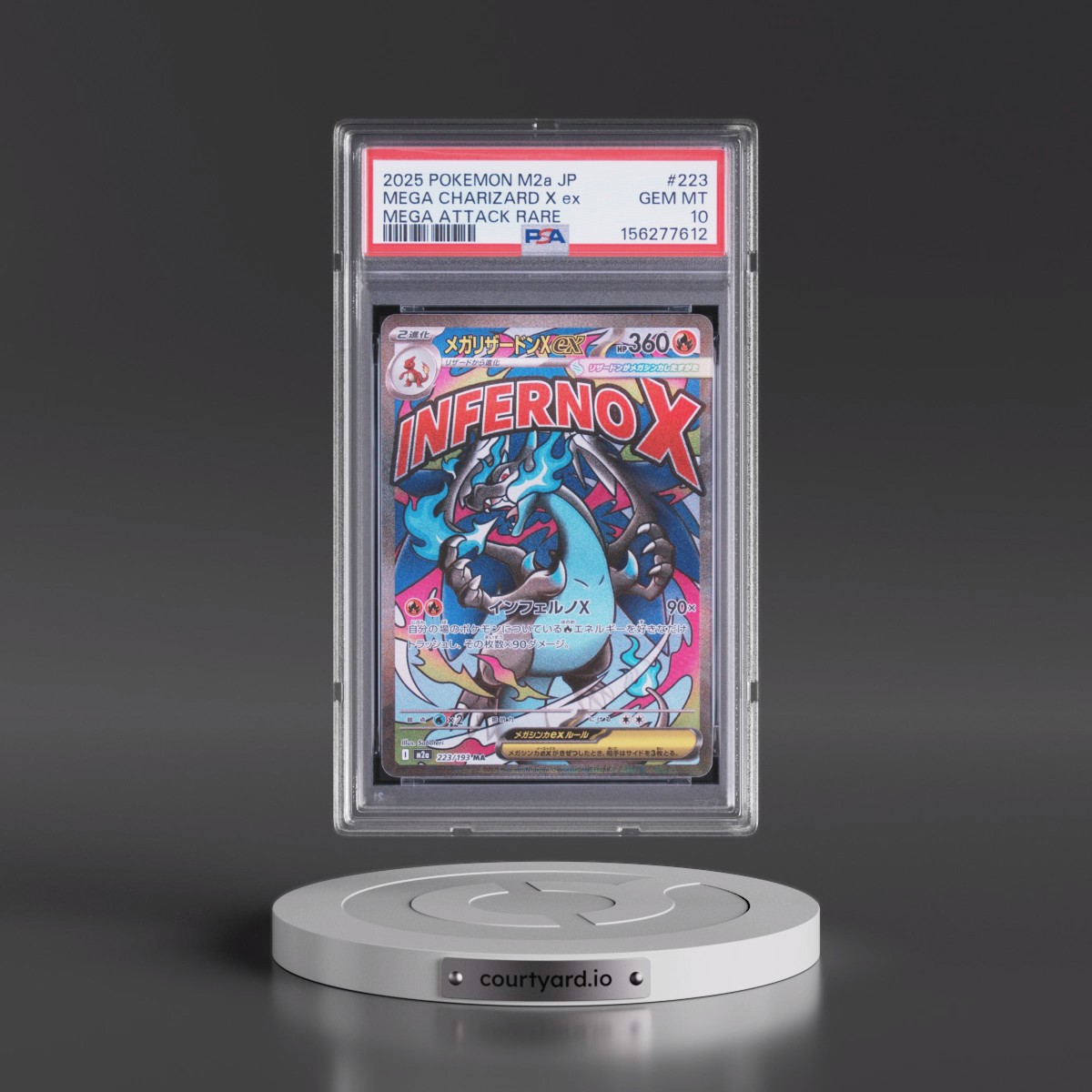 2025 Pokémon M2a-Mega Dream EX #223 Mega Charizard X EX - Holo Mega Attack Rare (PSA 10 GEM MINT)