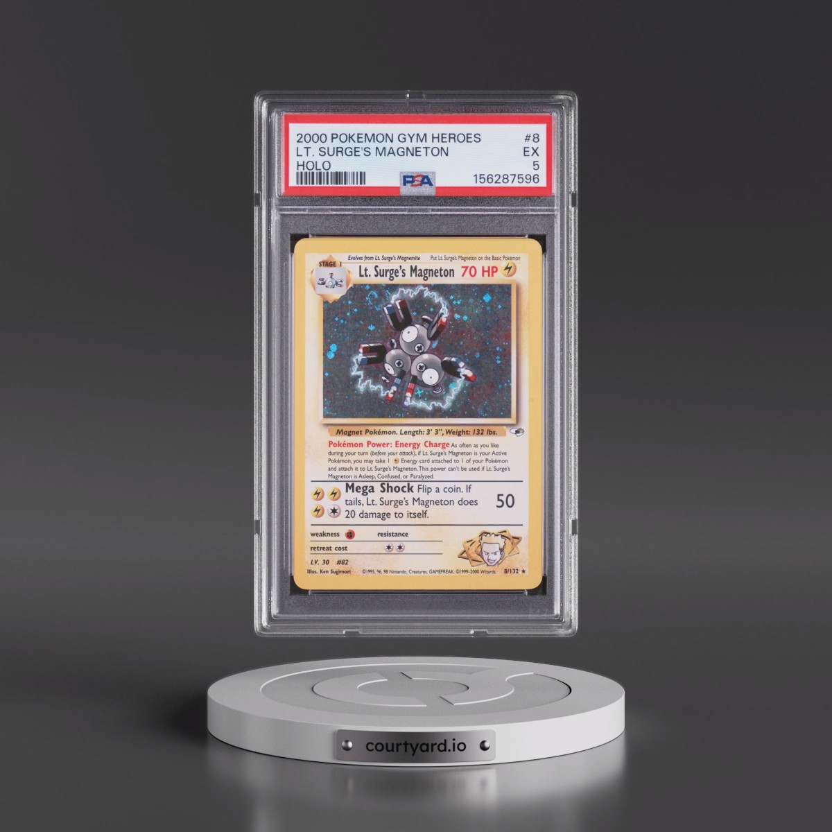 2000 Pokémon Gym Heroes #8 LT. Surge's Magneton - Holo (PSA 5 EX)