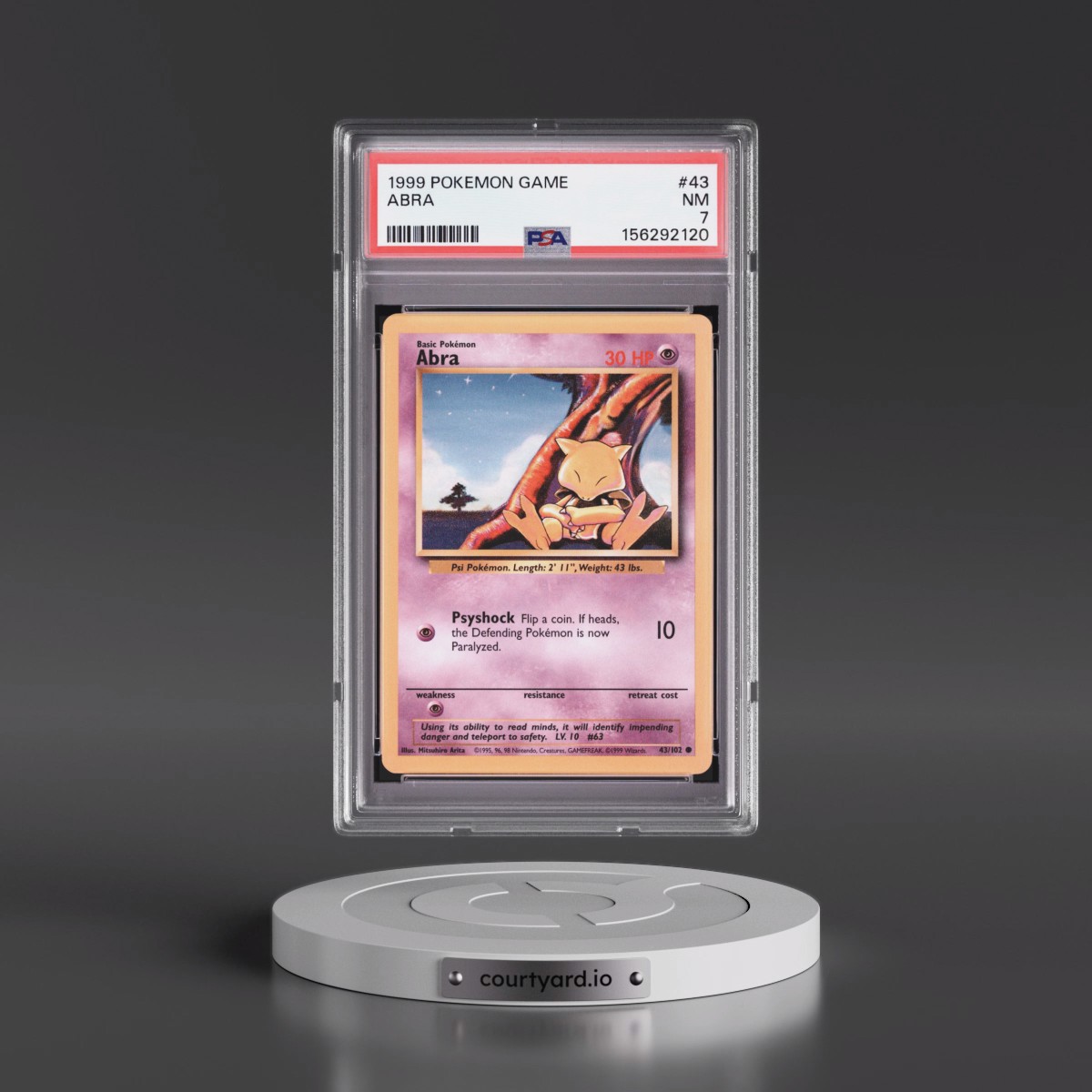 1999 Pokémon Game #43 Abra (PSA 7 NM)