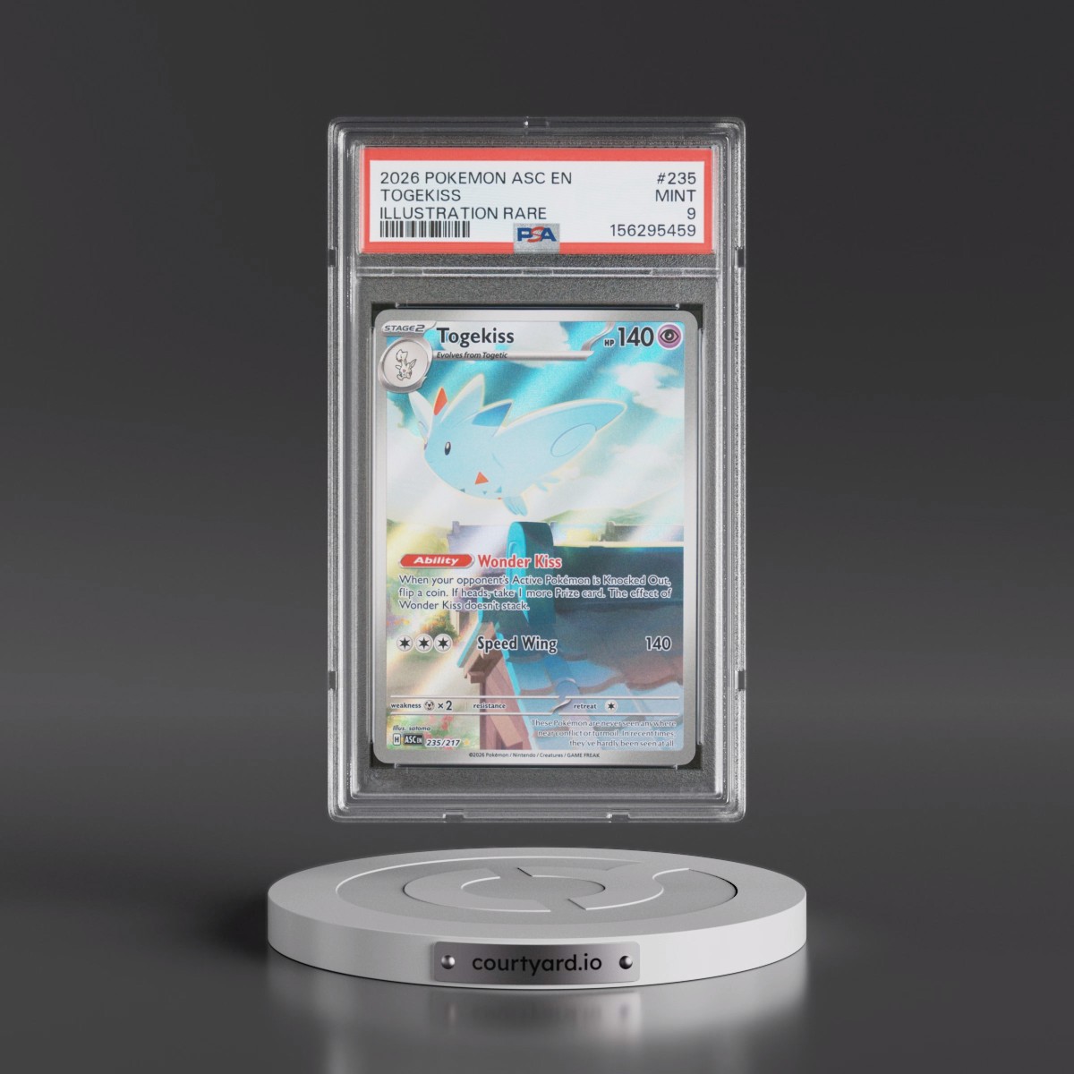 2026 Pokémon Asc EN-Ascended Heroes #235 Togekiss - Illustration Rare (PSA 9 MINT)