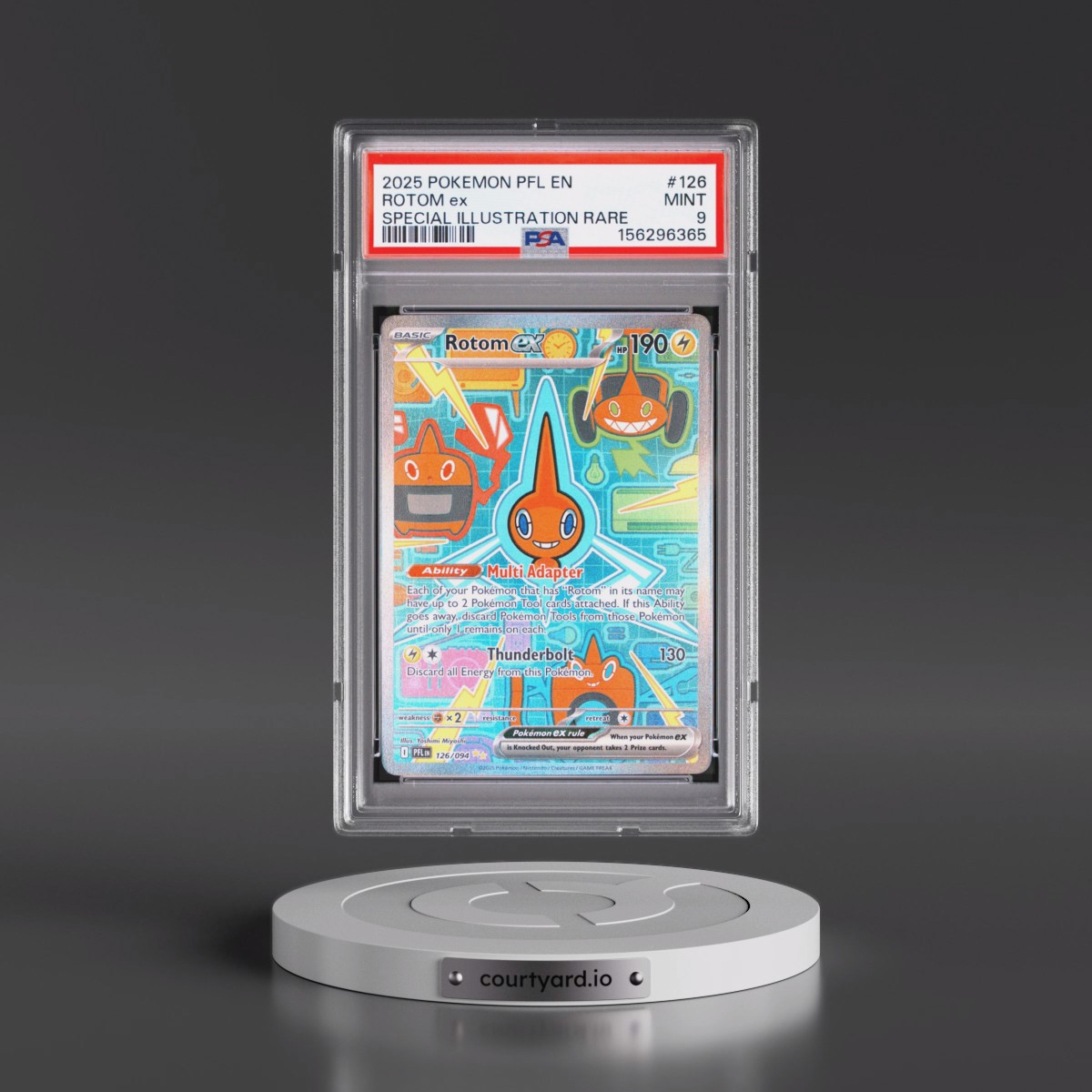 2025 Pokémon Pfl EN-Phantasmal Flames #126 Rotom EX - Holo Special Illustration Rare (PSA 9 MINT)