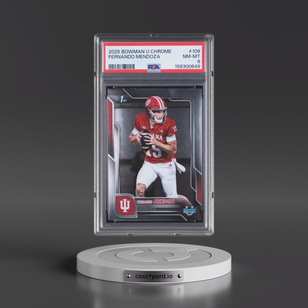 2025 Bowman University Chrome #109 Fernando Mendoza (PSA 8 NM-MT)