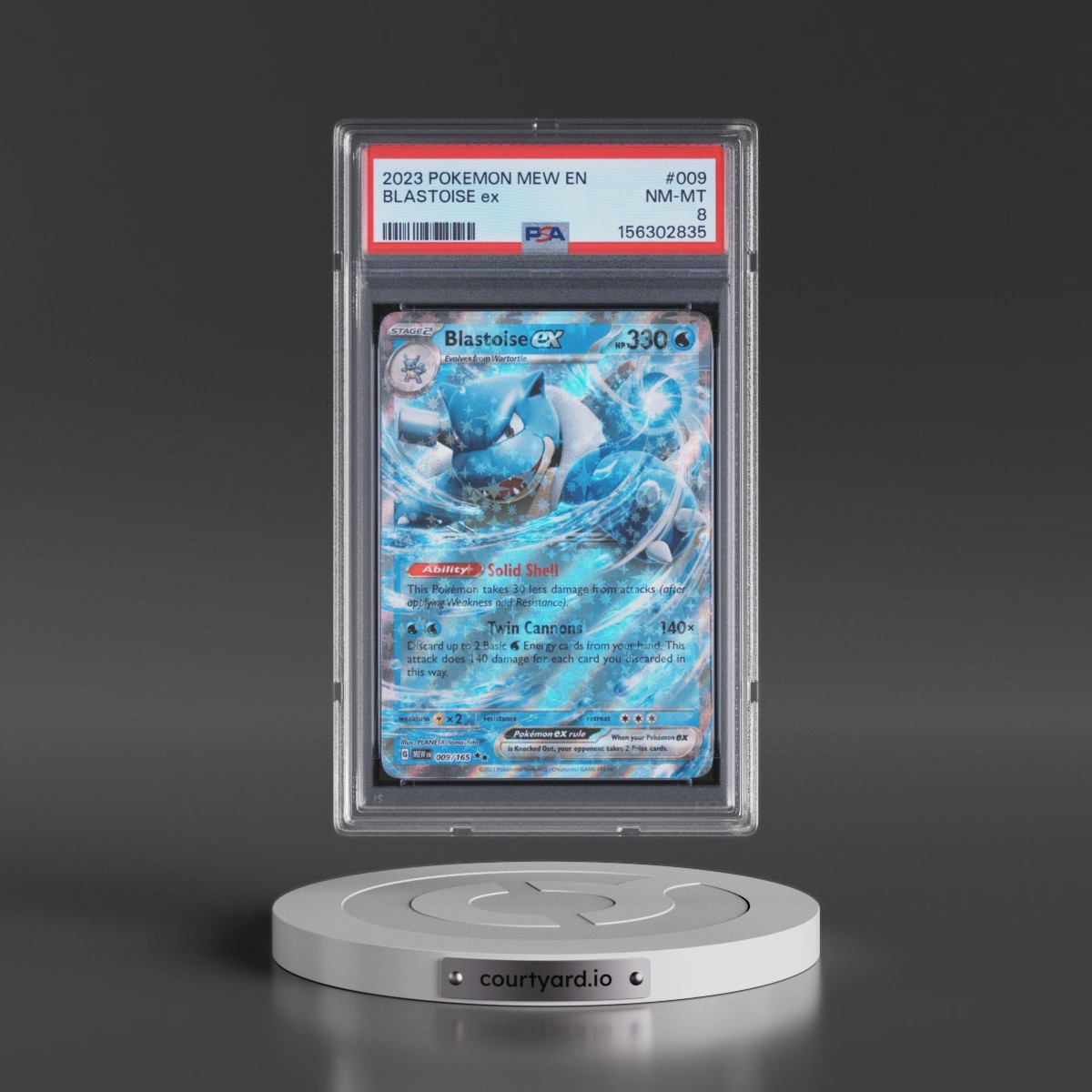 2023 Pokémon Mew EN-151 #009 Blastoise EX - Holo (PSA 8 NM-MT)