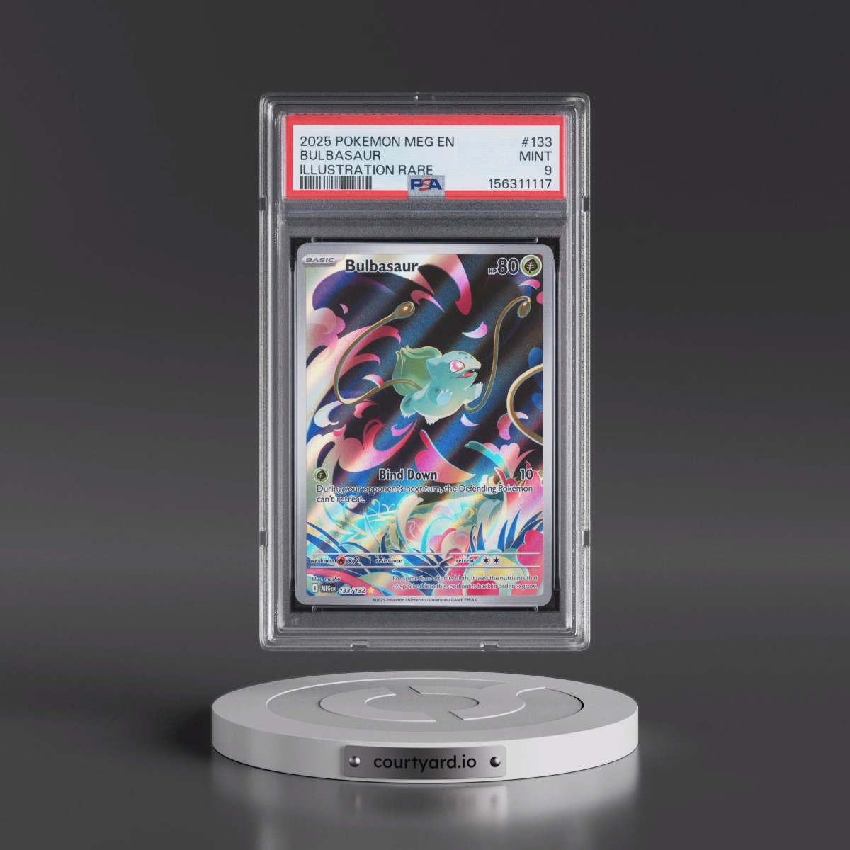 2025 Pokémon Meg EN-Mega Evolution #133 Bulbasaur - Illustration Rare (PSA 9 MINT)