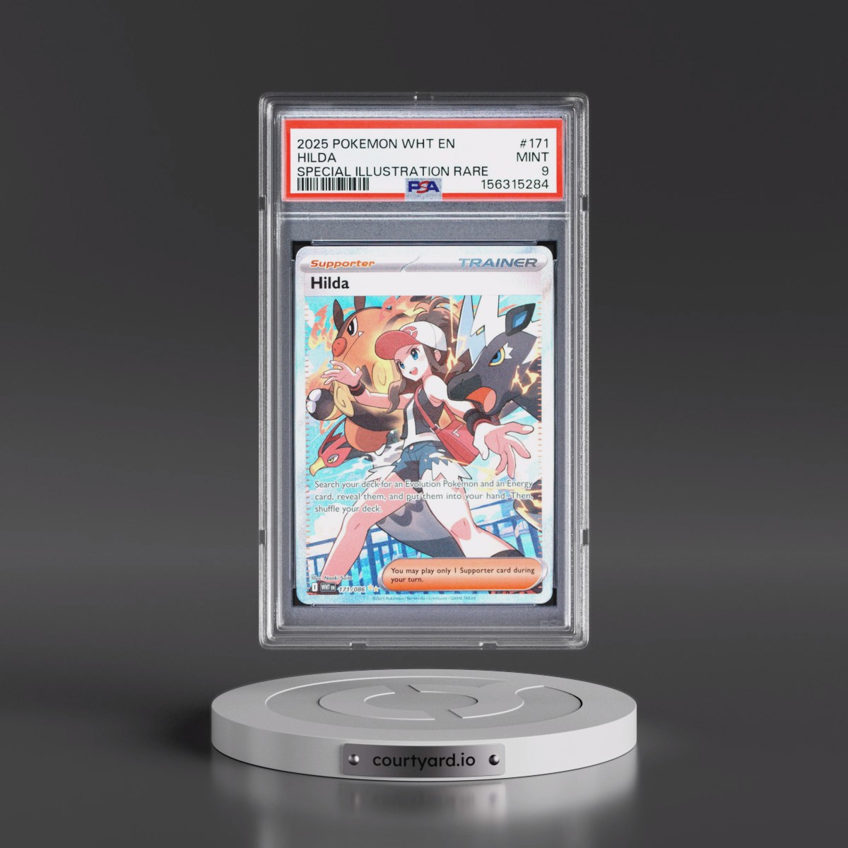 2025 Pokémon Wht EN-White Flare #171 Hilda - Special Illustration Rare (PSA 9 MINT)