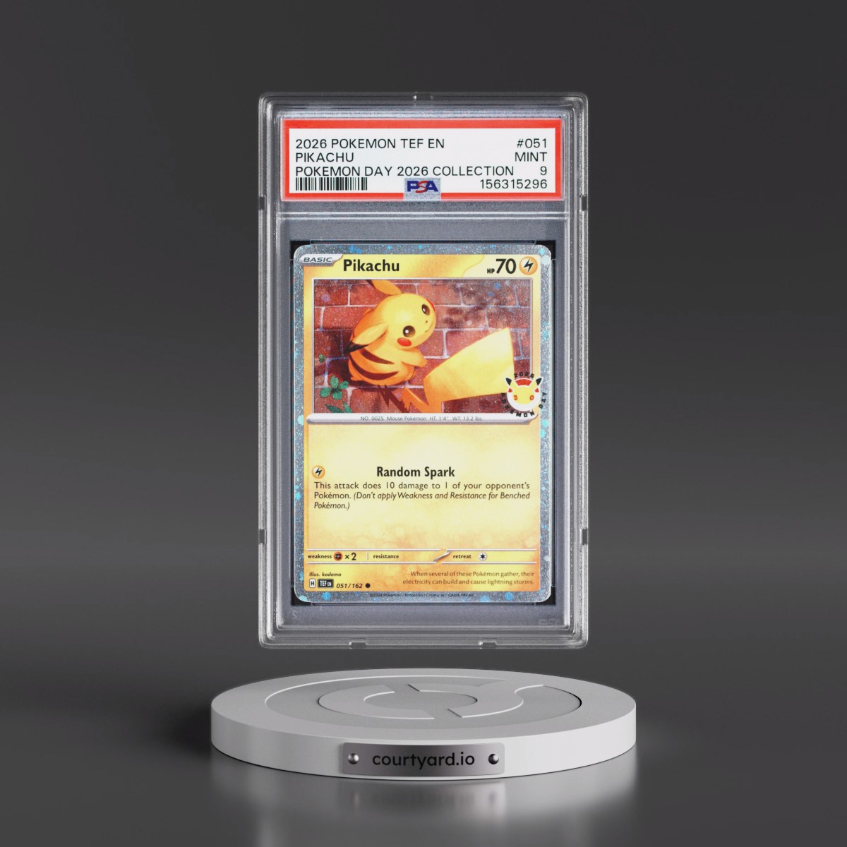 2026 Pokémon Tef EN-Temporal Forces #051 Pikachu - Pokemon Day 2026 Collection (PSA 9 MINT)