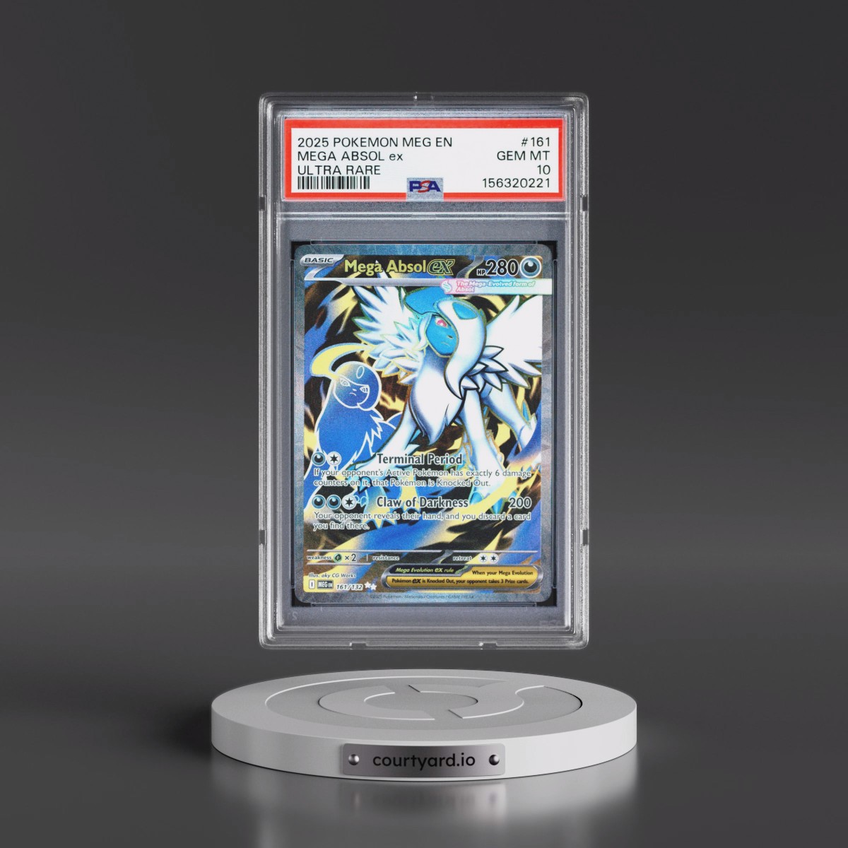 2025 Pokémon Meg EN-Mega Evolution #161 Mega Absol EX - Holo Ultra Rare (PSA 10 GEM MINT)
