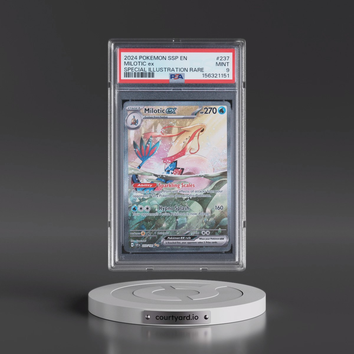 2024 Pokémon Ssp EN-Surging Sparks #237 Milotic EX - Holo Special Illustration Rare (PSA 9 MINT)
