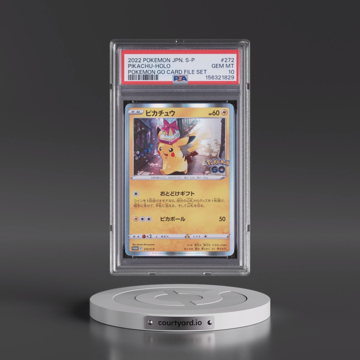 2022 Pokémon S Promo #272 Pikachu - Holo Pokemon Go Card File Set (PSA 10 GEM MINT)