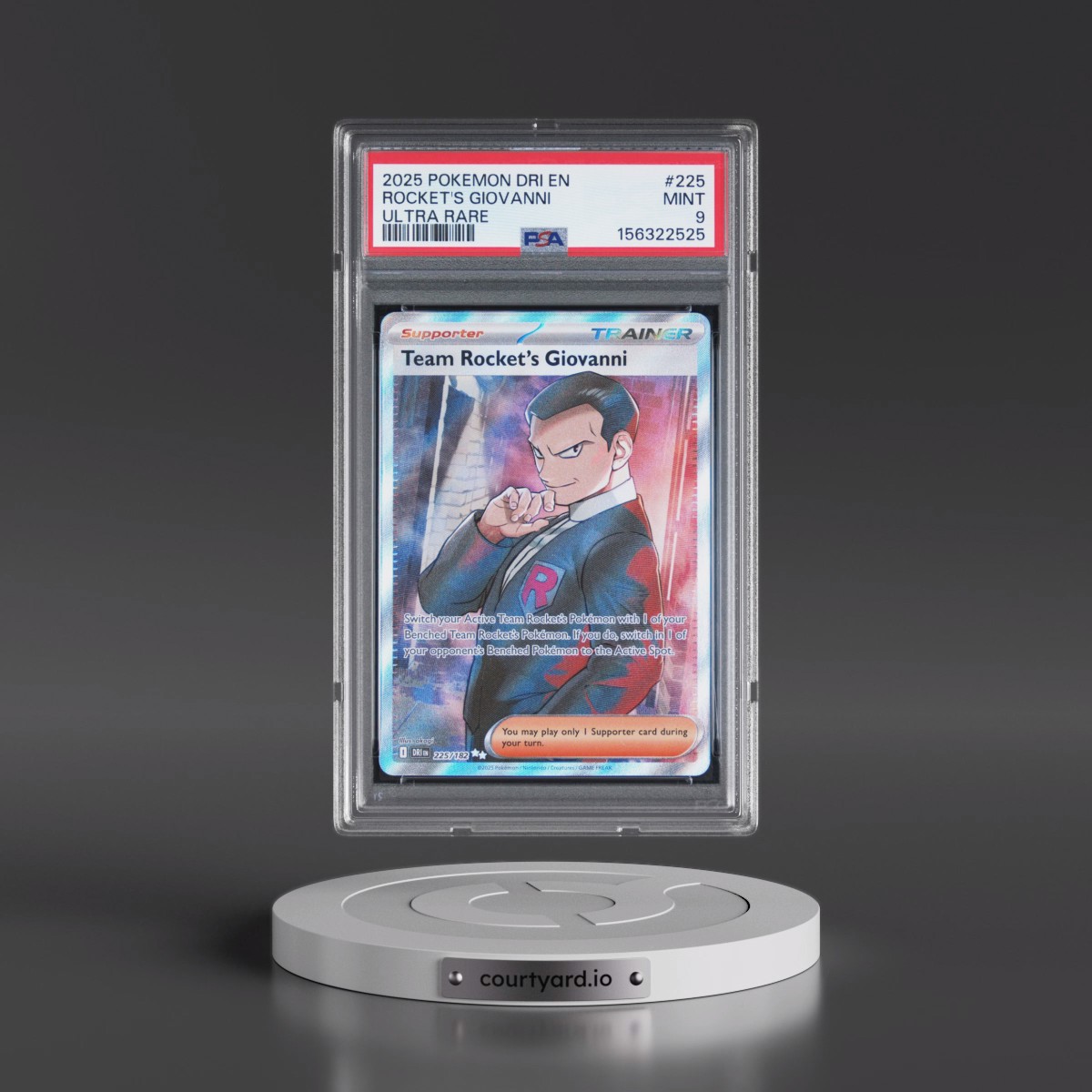2025 Pokémon Dri EN-Destined Rivals #225 Team Rocket's Giovanni - Ultra Rare (PSA 9 MINT)