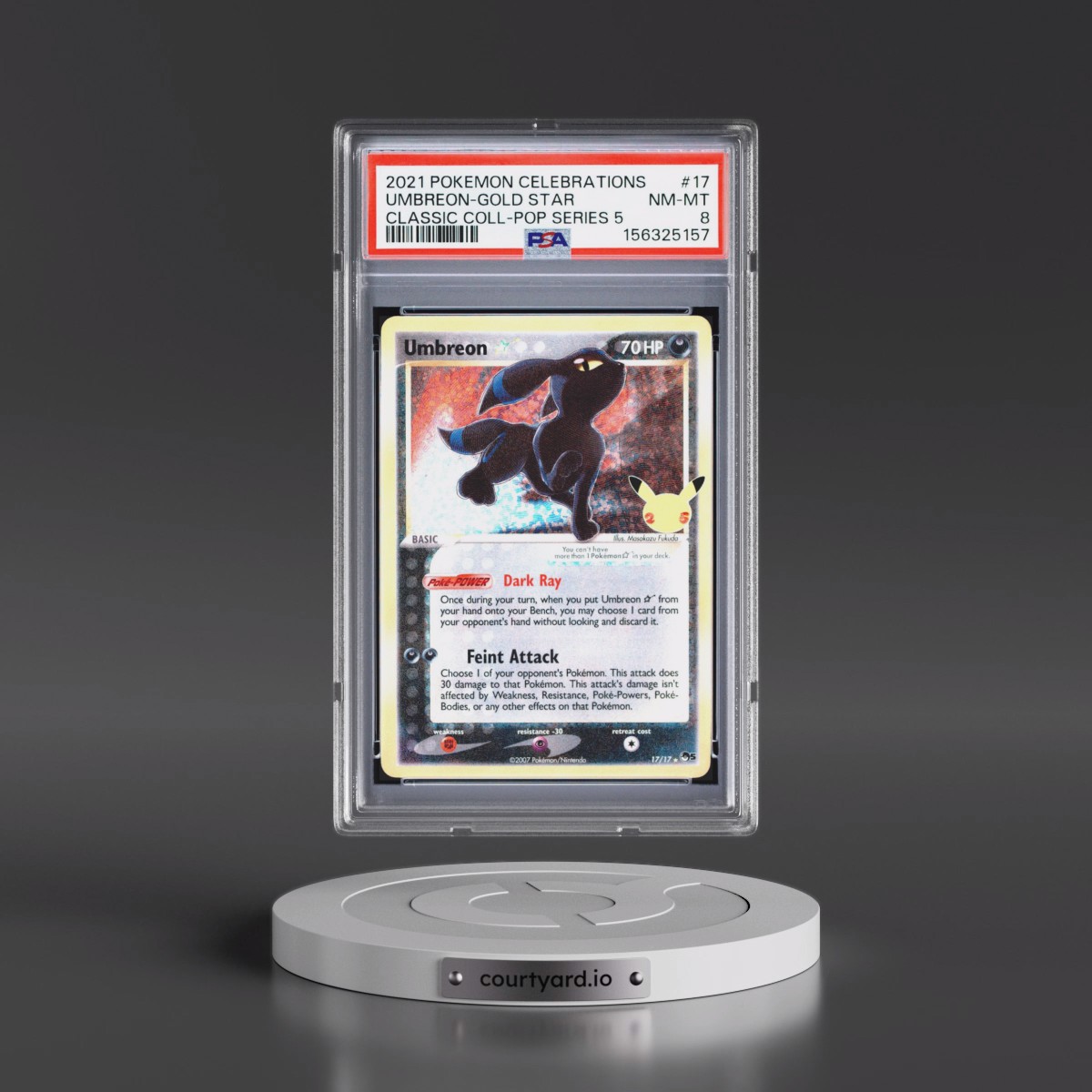 2021 Pokémon Celebrations Classic Collection #17 Umbreon-Gold Star (PSA 8 NM-MT)