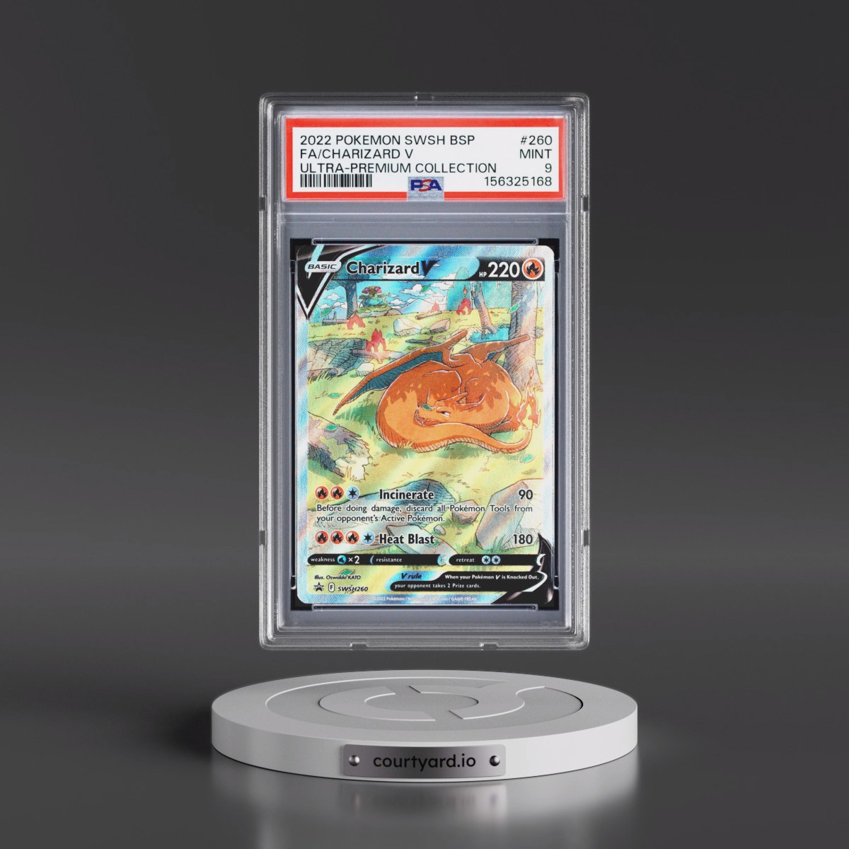 2022 Pokémon Swsh Black Star Promo #260 Charizard V - Holo Full Art Sword & Shield Ultra-Premium Collection-Charizard (PSA 9 MINT)