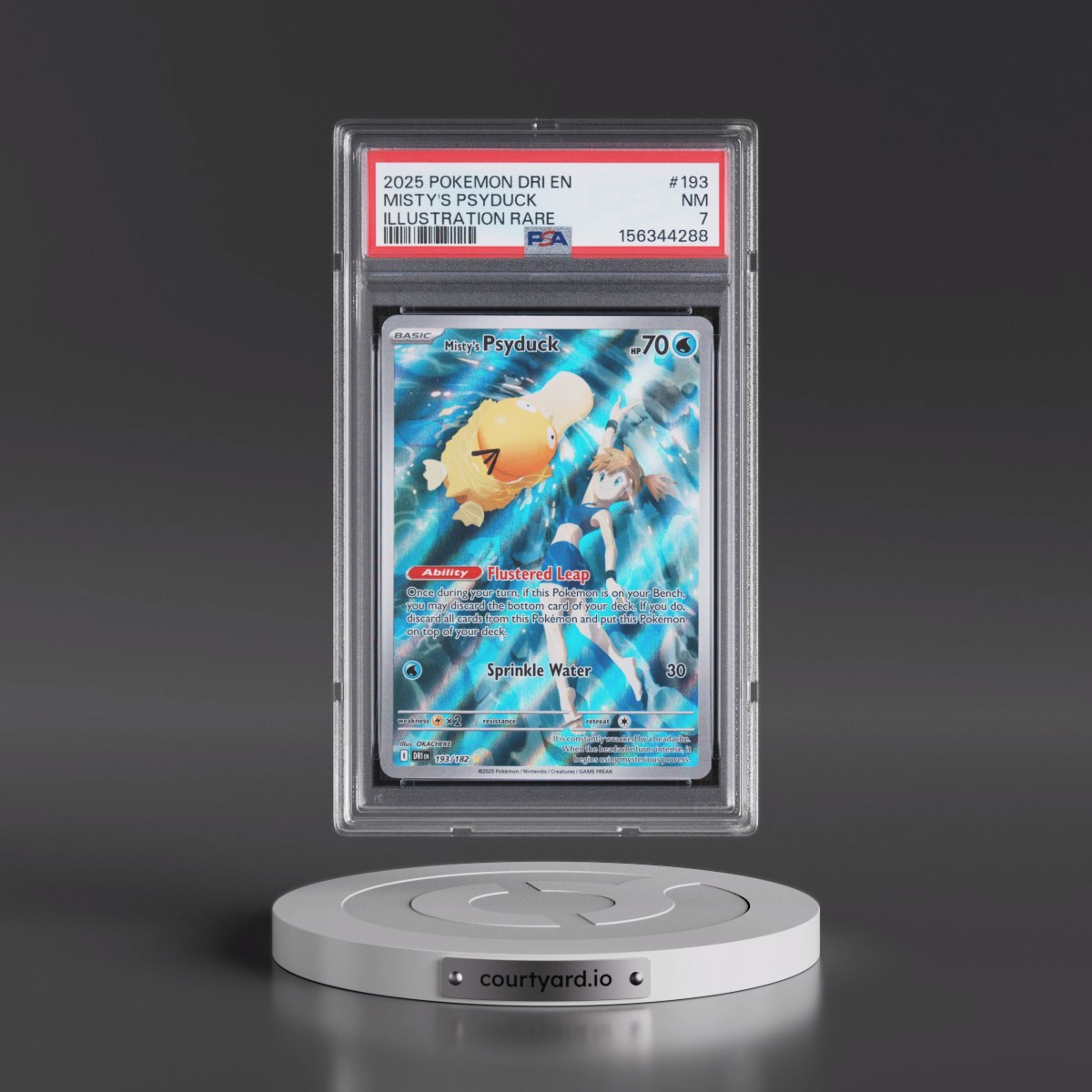 2025 Pokémon Dri EN-Destined Rivals #193 Misty's Psyduck - Illustration Rare (PSA 7 NM)