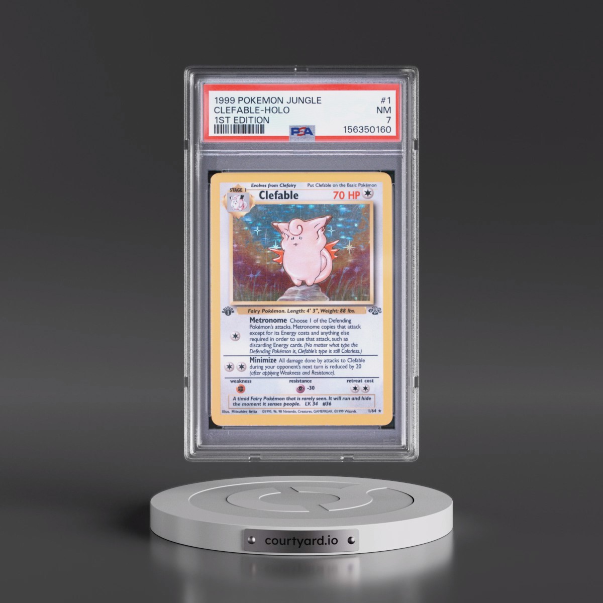 1999 Pokémon Jungle Clefable - 1st Edition Holo #1 PSA 7