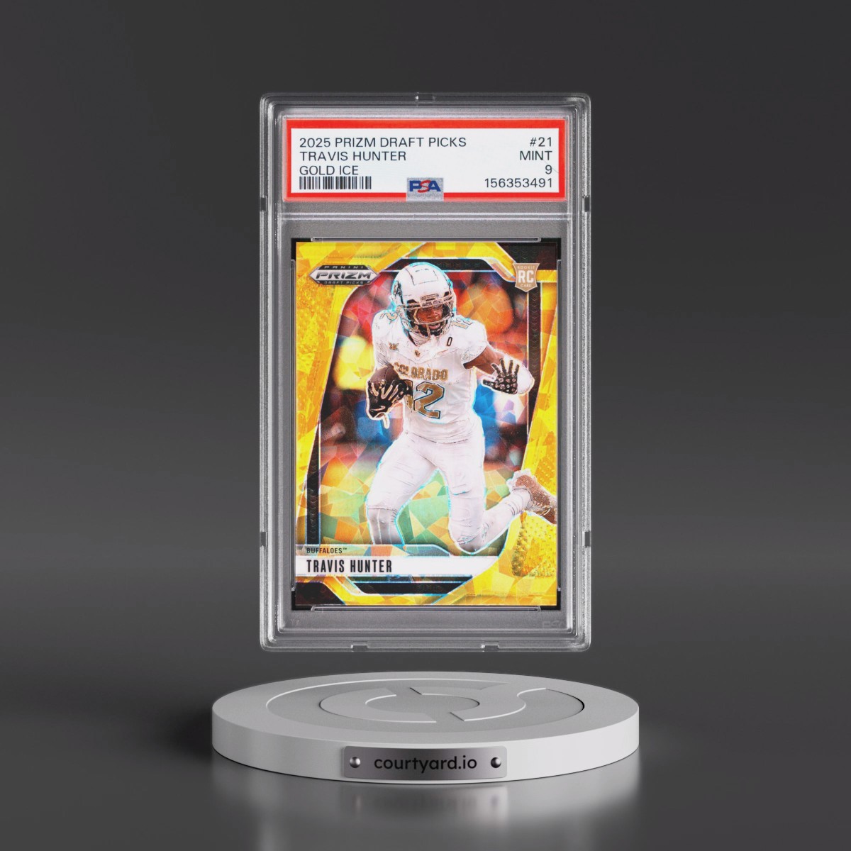 2025 Panini Prizm Draft Picks #21 Travis Hunter - Gold Ice (PSA 9 MINT)