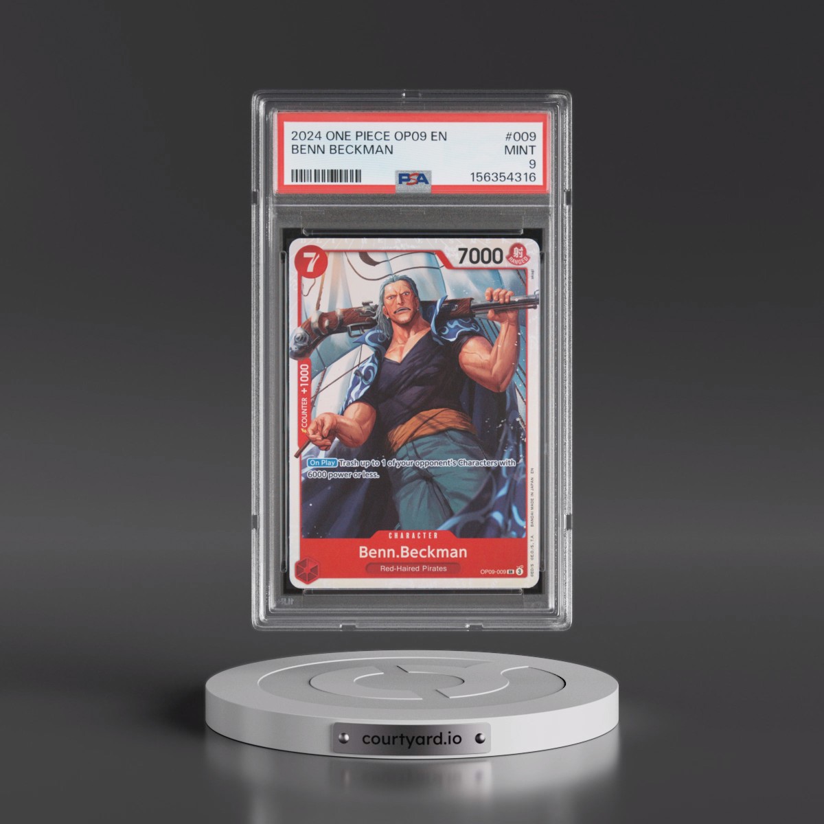 2024 One Piece OP09-Emperors in the New World Benn Beckman #009 PSA 9