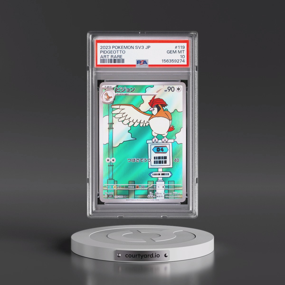 2023 Pokémon SV3-Ruler of the Black Flame #119 Pidgeotto - Art Rare (PSA 10 GEM MINT)