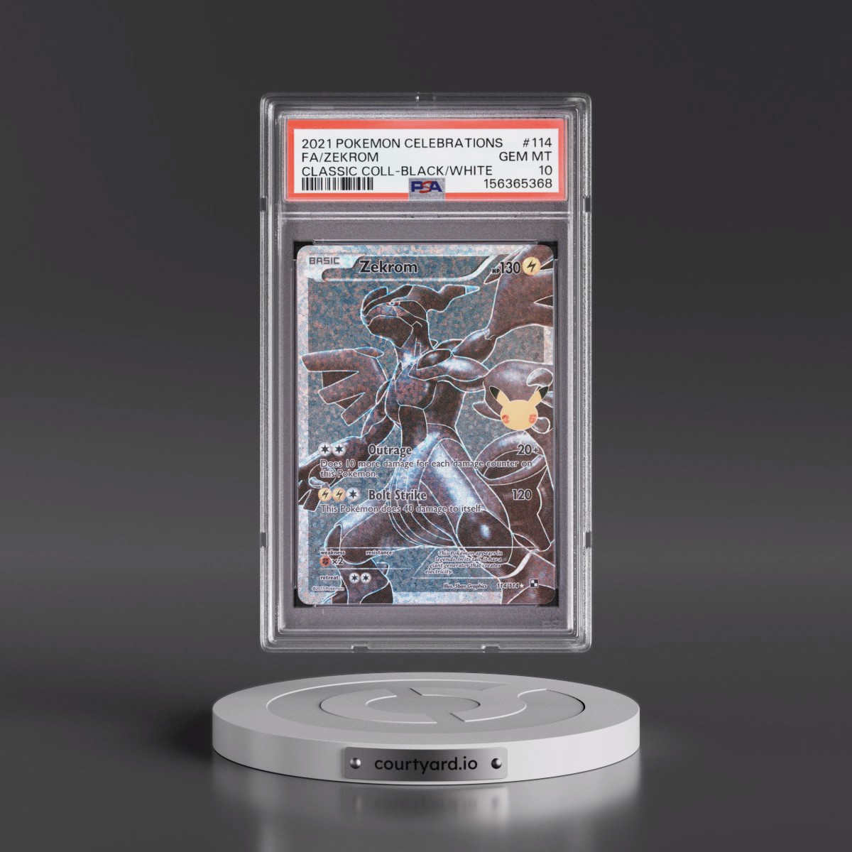 2021 Pokémon Celebrations Classic Collection #114 Zekrom - Full Art (PSA 10 GEM MINT)