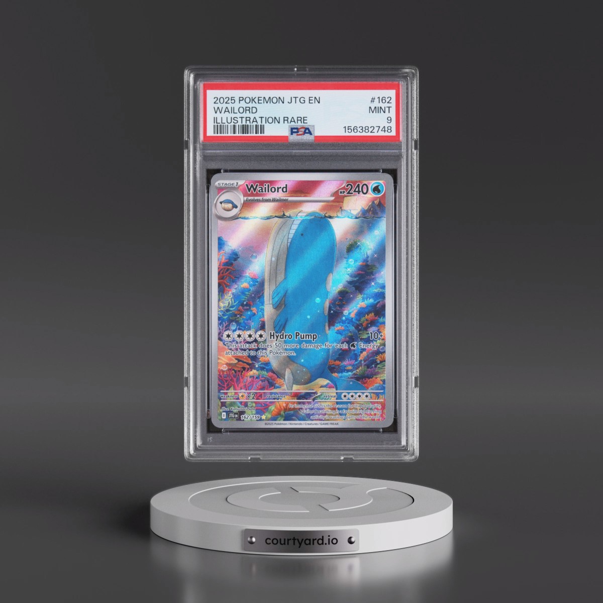 2025 Pokémon Jtg EN-Journey Together #162 Wailord - Illustration Rare (PSA 9 MINT)