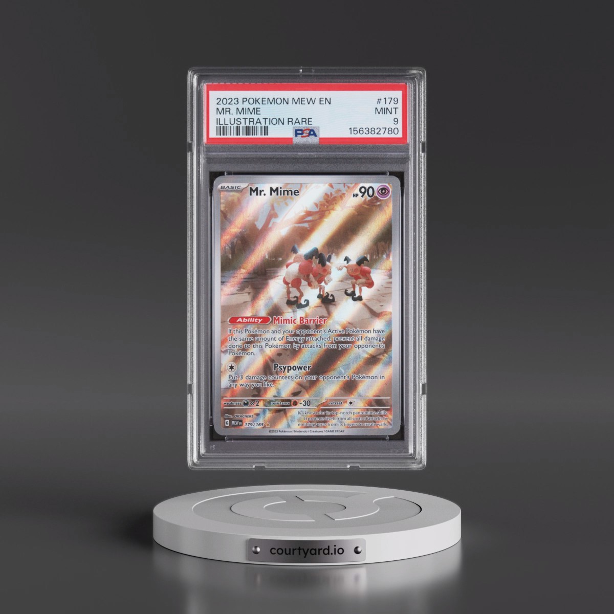 2023 Pokémon Mew EN-151 #179 Mr. Mime - Illustration Rare (PSA 9 MINT)