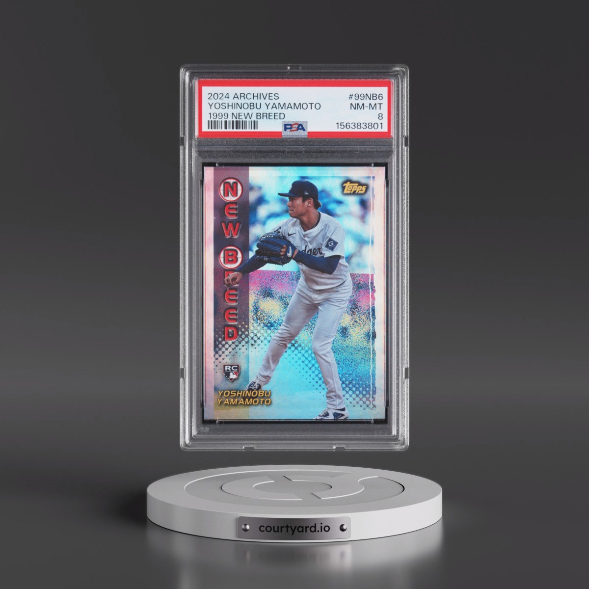 2024 Topps Archives 1999 New Breed #99NB6 Yoshinobu Yamamoto (PSA 8 NM-MT)