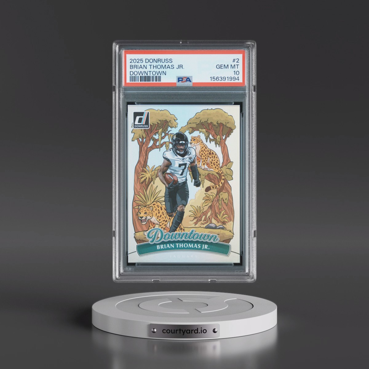 2025 Panini Donruss Downtown #2 Brian Thomas Jr. (PSA 10 GEM MINT)