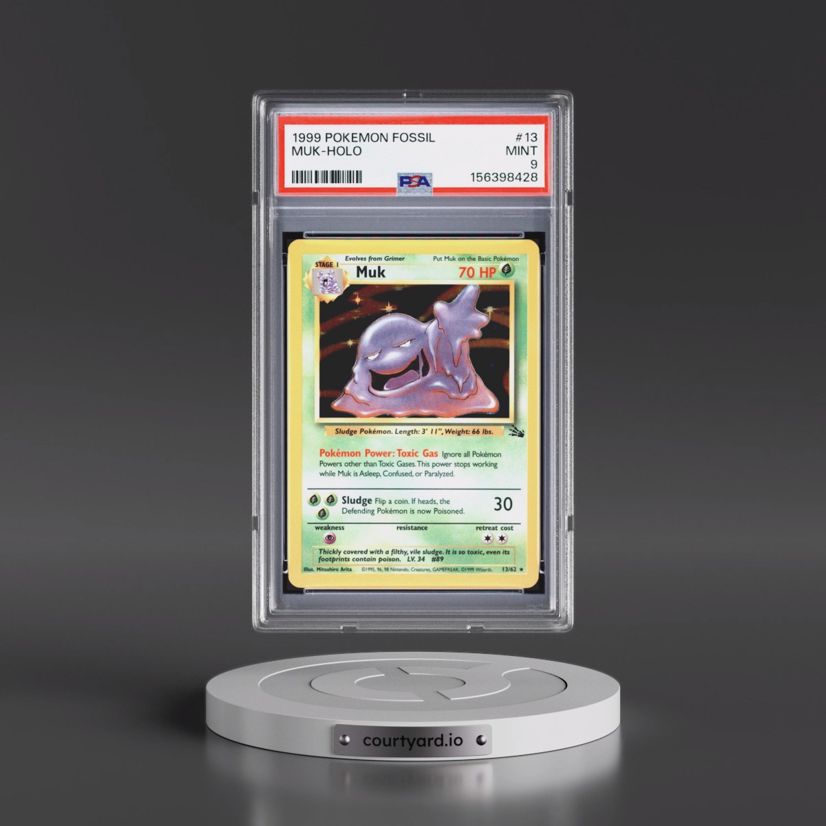 1999 Pokémon Fossil #13 Muk - Holo (PSA 9 MINT)