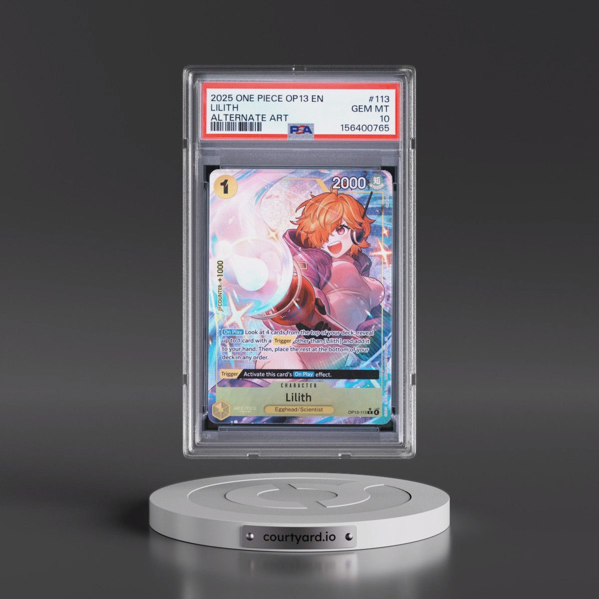 2025 One Piece OP13-Carrying on His Will #113 Lilith - Alternate Art (PSA 10 GEM MINT)
