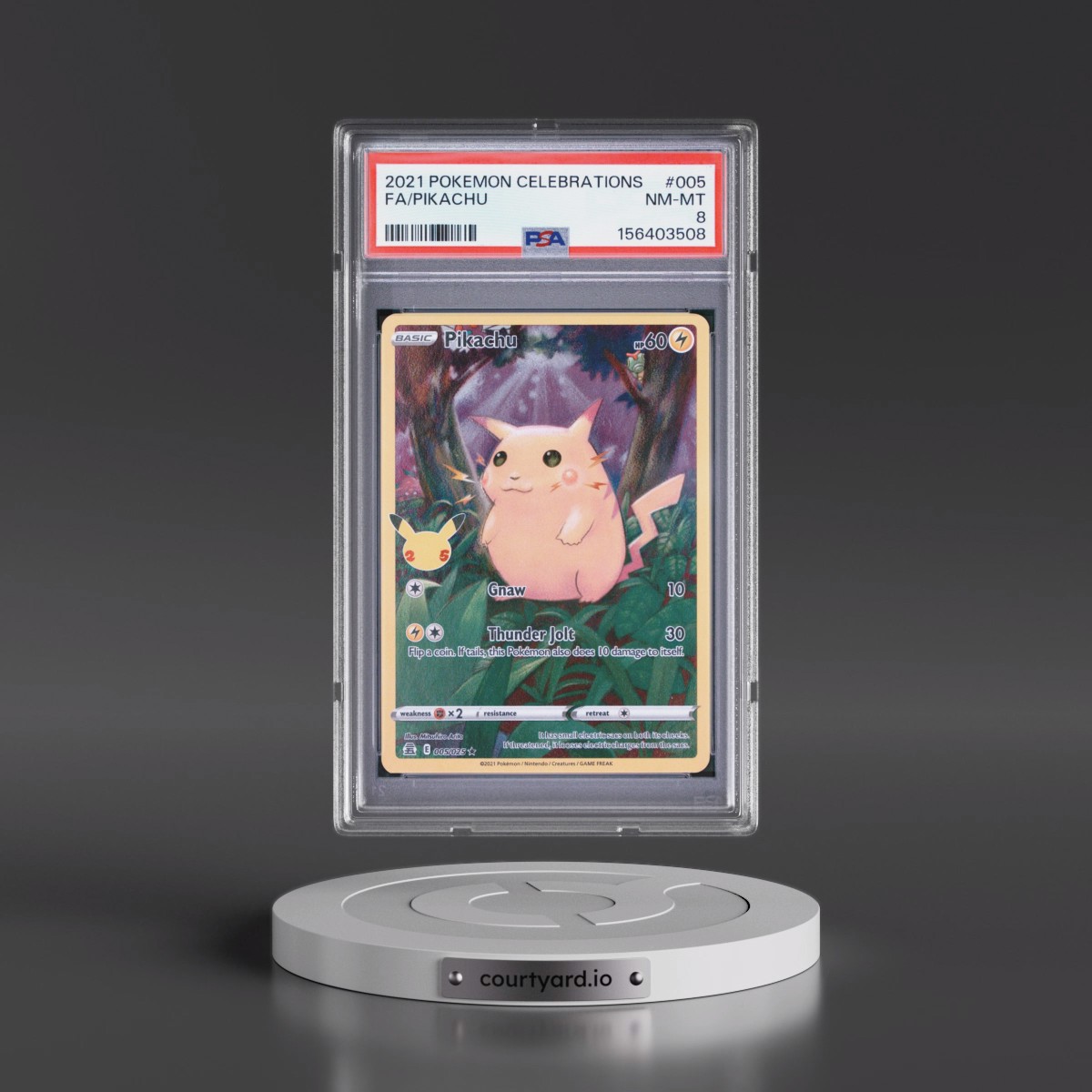 2021 Pokémon Celebrations #005 Pikachu - Full Art (PSA 8 NM-MT)