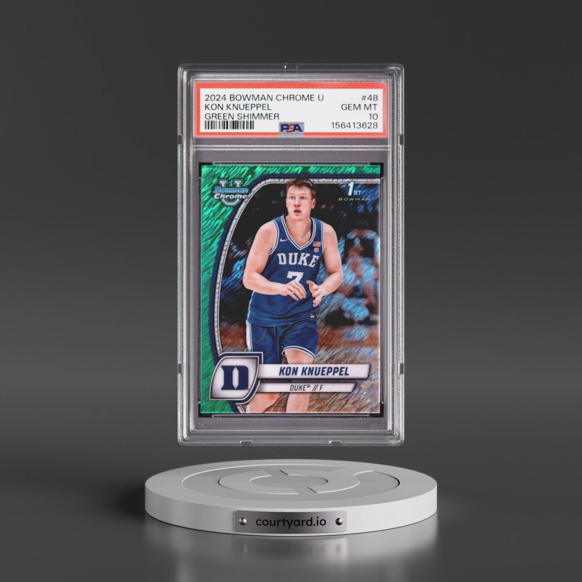 2024 Bowman Chrome University #48 Kon Knueppel - Green Shimmer (PSA 10 GEM MINT)