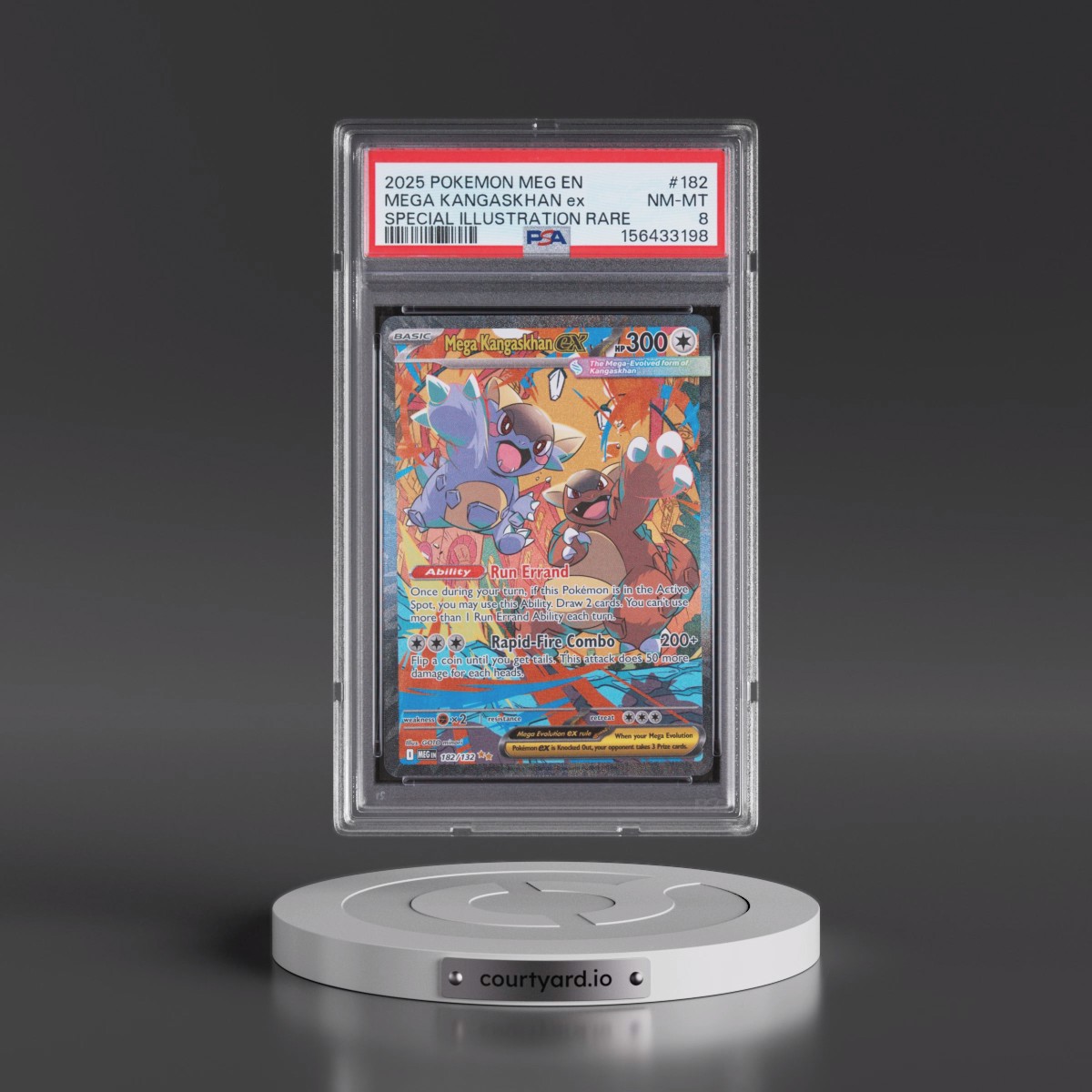 2025 Pokémon Meg EN-Mega Evolution #182 Mega Kangaskhan EX - Holo Special Illustration Rare (PSA 8 NM-MT)