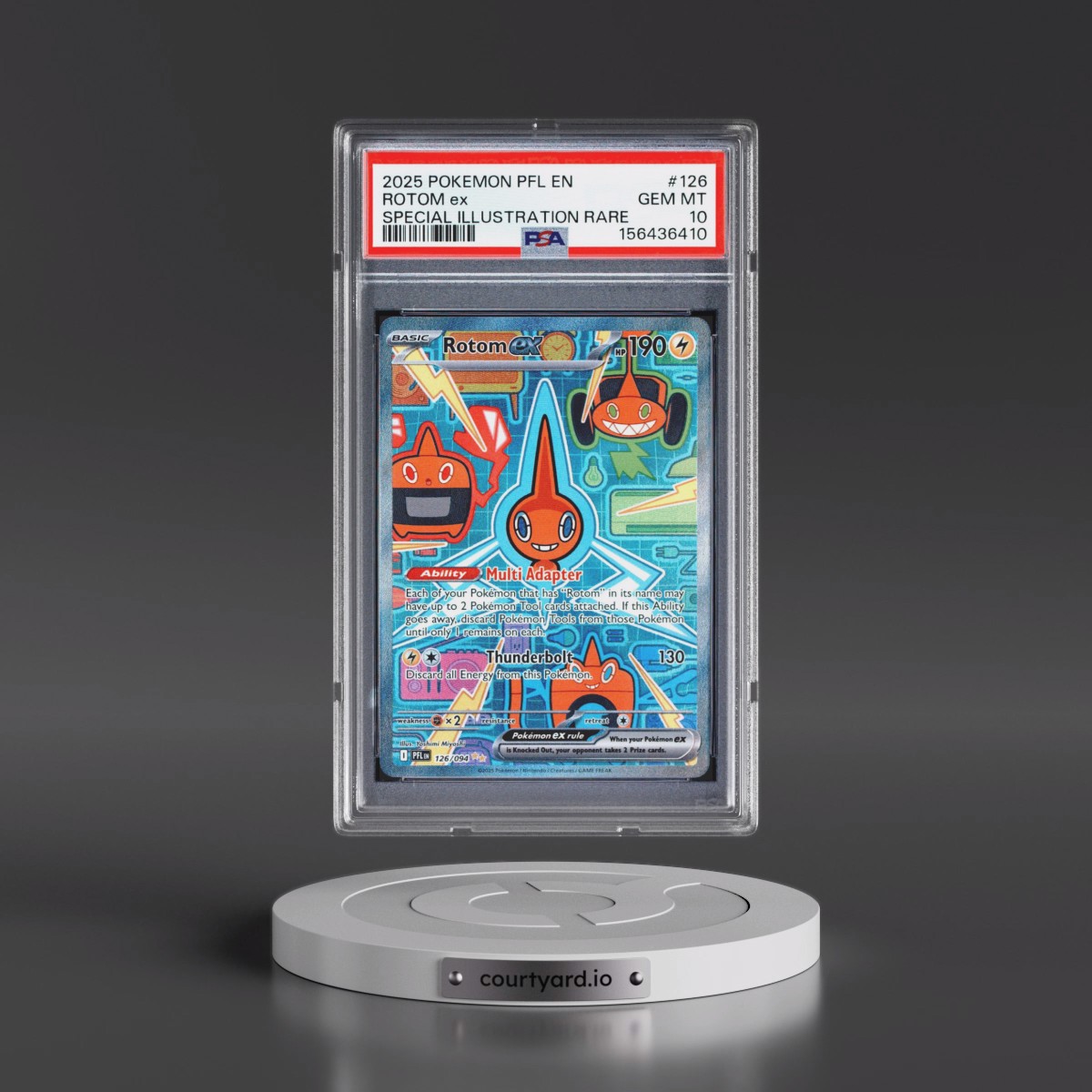 2025 Pokémon Pfl EN-Phantasmal Flames #126 Rotom EX - Holo Special Illustration Rare (PSA 10 GEM MINT)