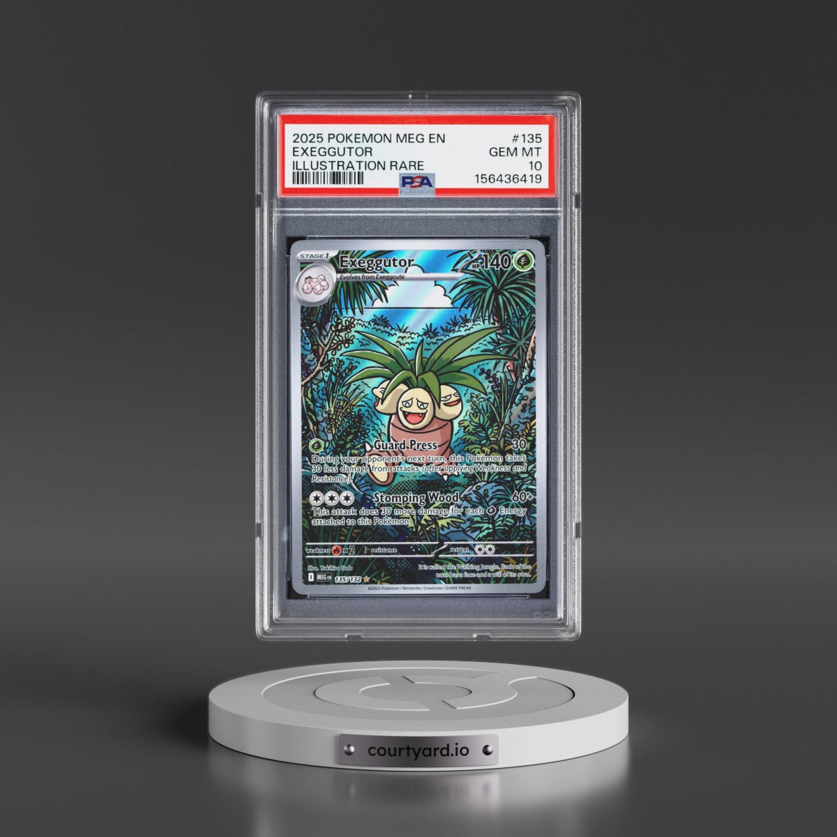 2025 Pokémon Meg EN-Mega Evolution #135 Exeggutor - Illustration Rare (PSA 10 GEM MINT)