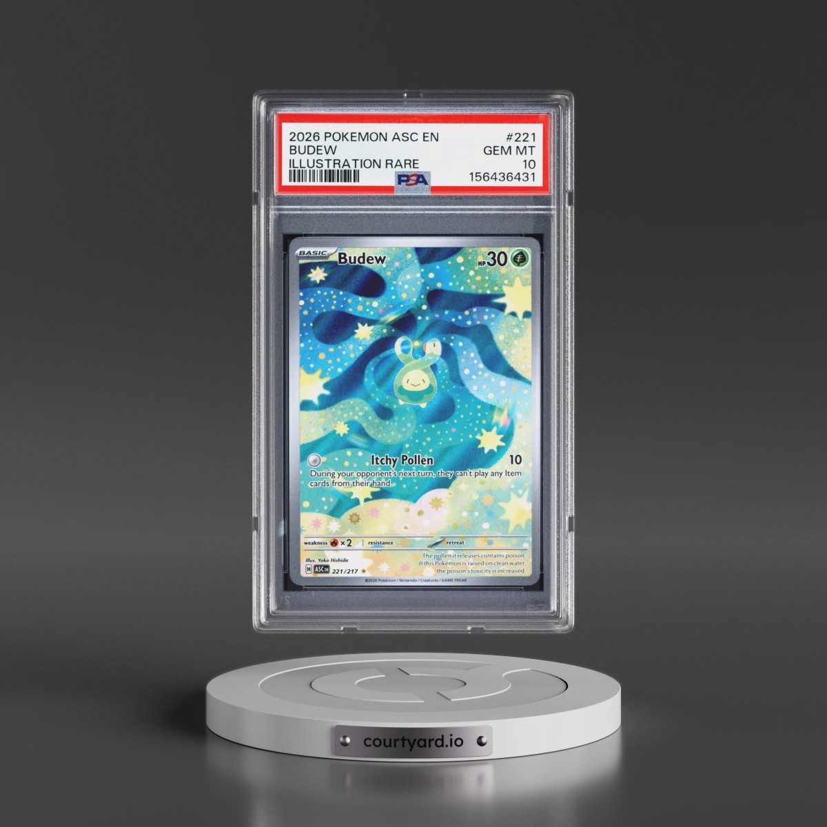 2026 Pokémon Asc EN-Ascended Heroes #221 Budew - Illustration Rare (PSA 10 GEM MINT)
