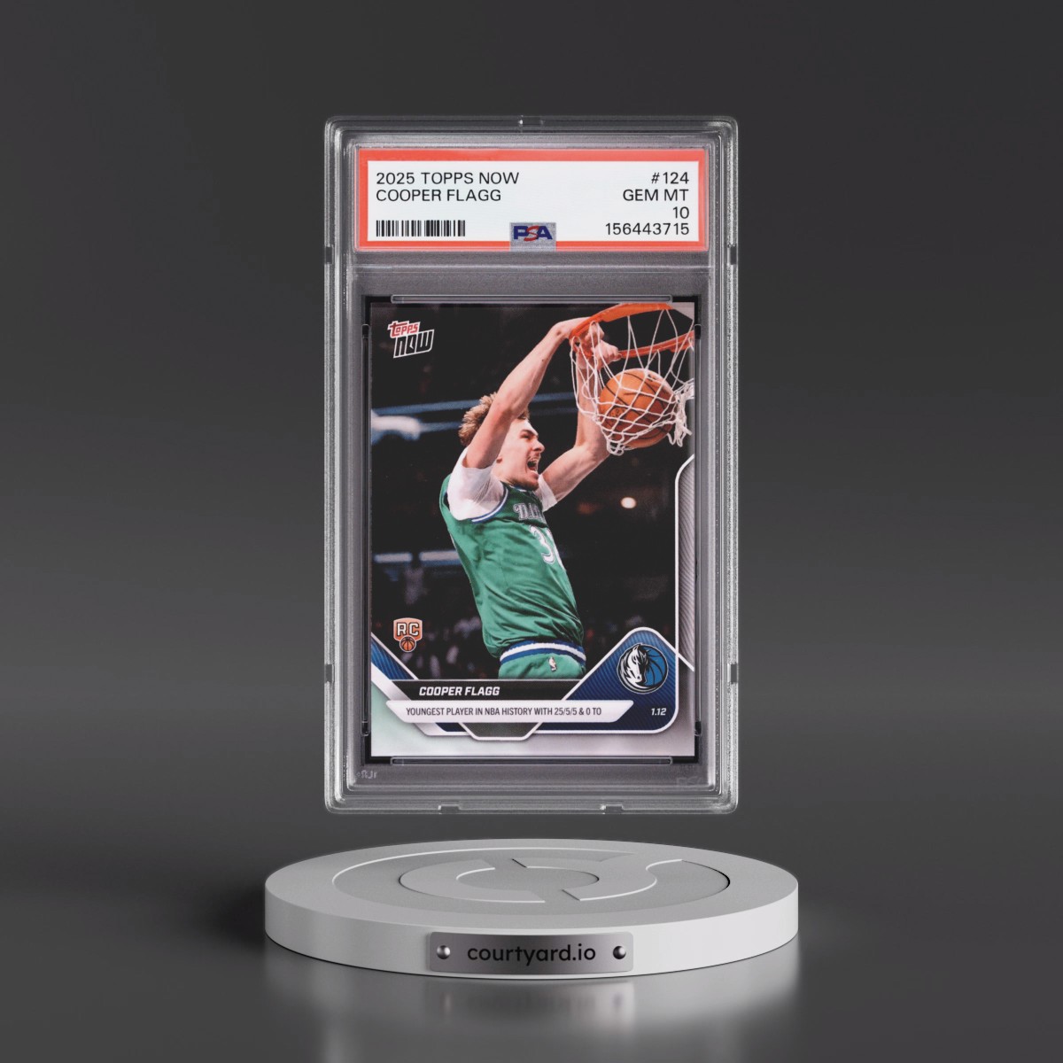 2025 Topps Now #124 Cooper Flagg (PSA 10 GEM MINT)