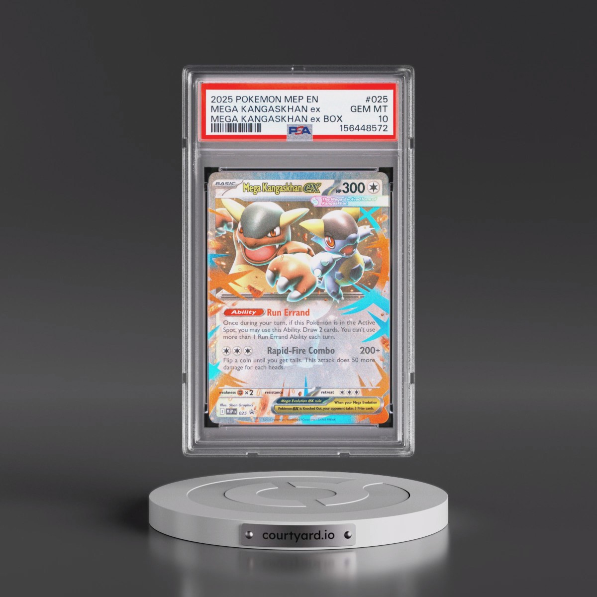 2025 Pokémon Mep EN-Me Black Star Promo #025 Mega Kangaskhan EX - Holo Mega Kangaskhan EX Box (PSA 10 GEM MINT)