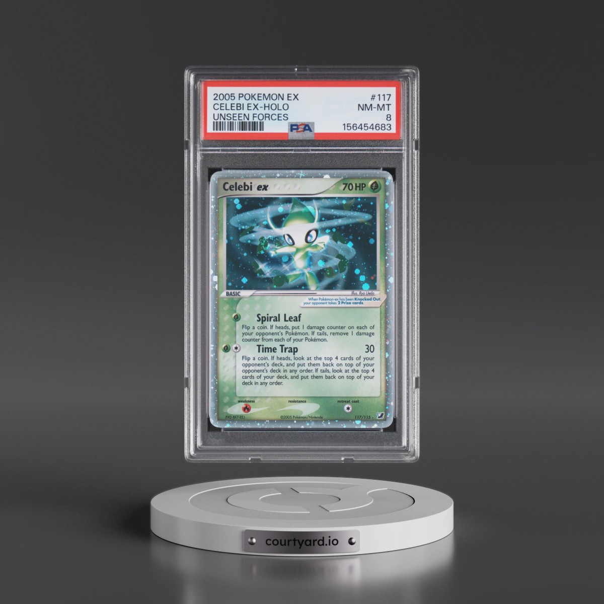 2005 Pokémon EX Unseen Forces #117 Celebi EX - Holo Holo (PSA 8 NM-MT)