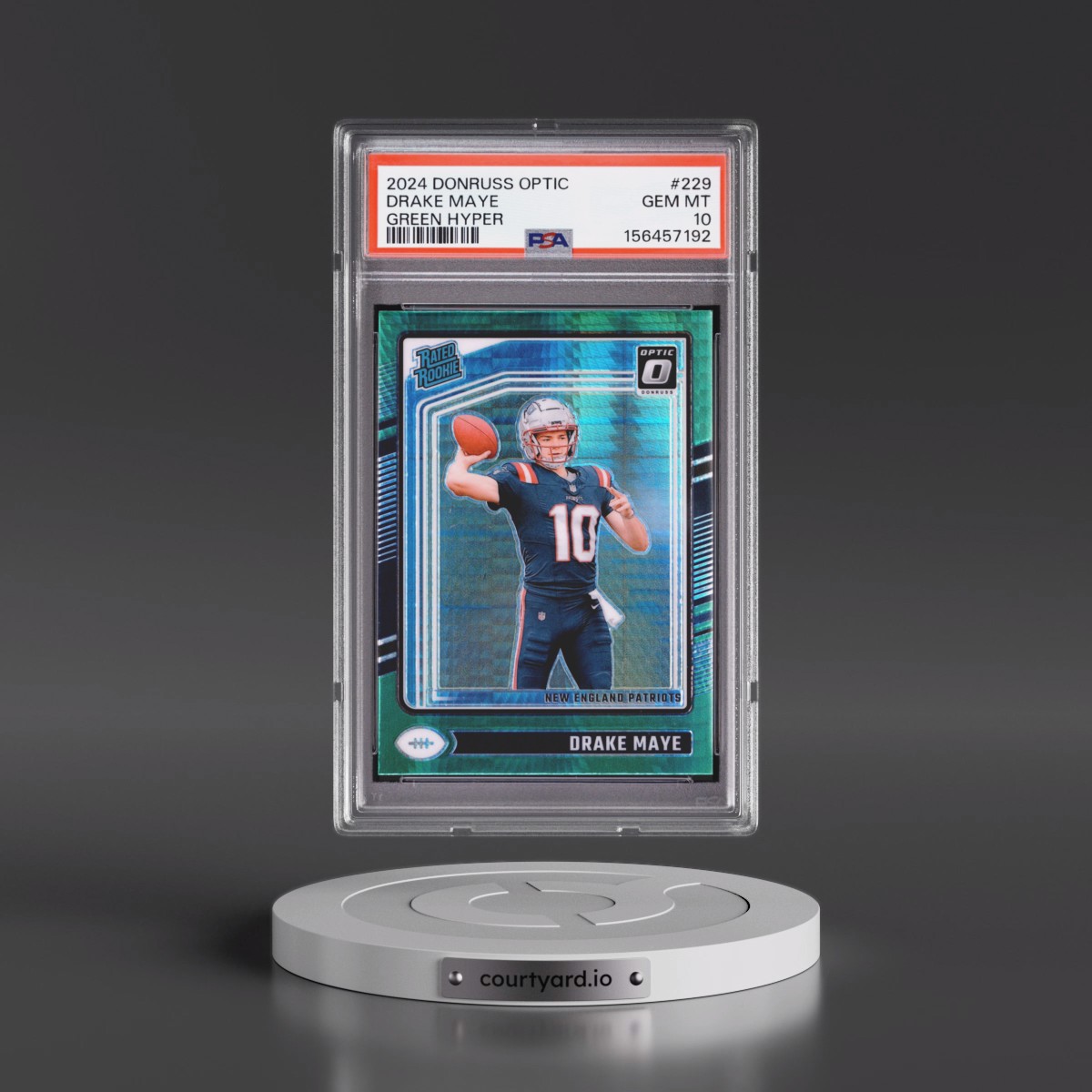 2024 Panini Donruss Optic Drake Maye - Green Hyper #229 PSA 10
