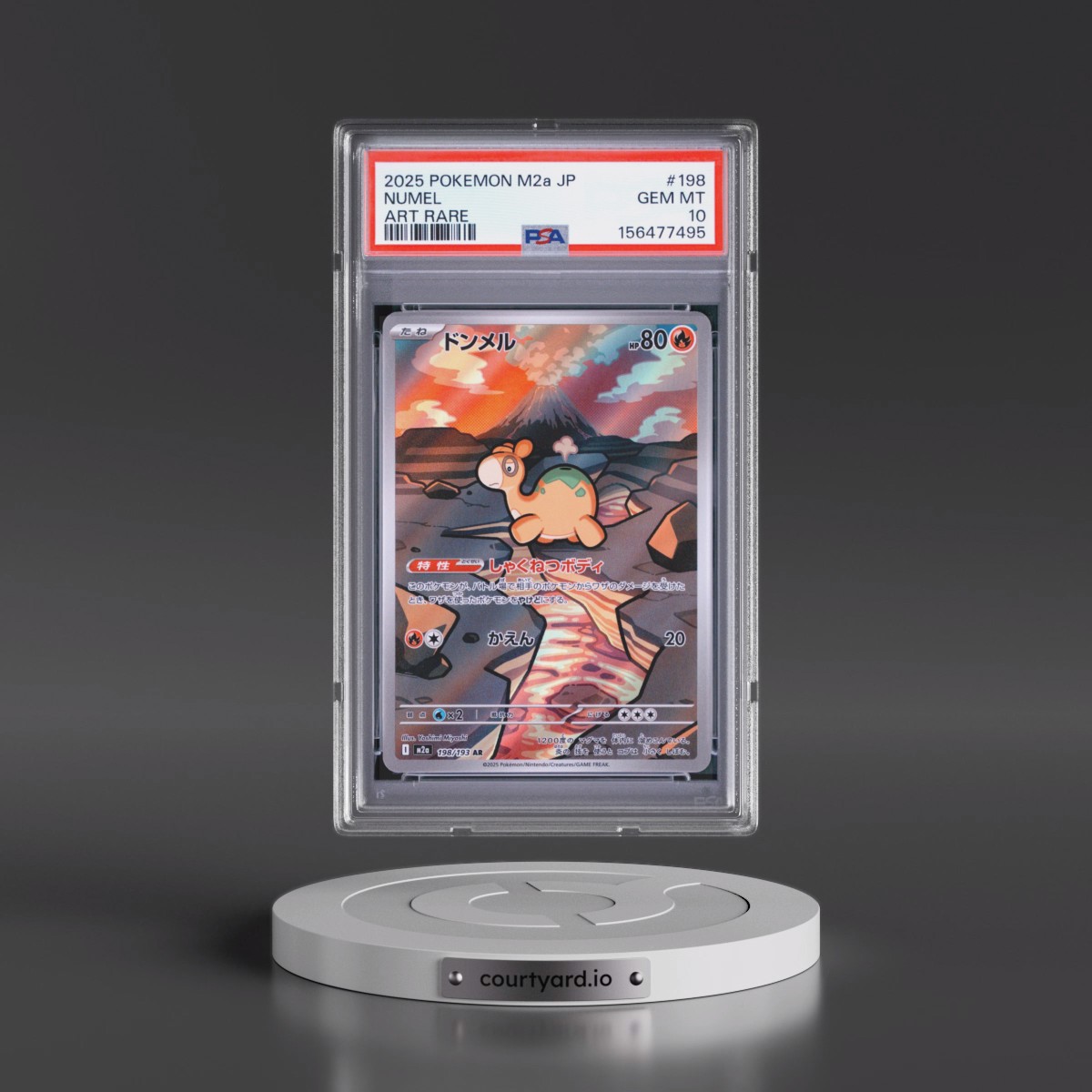 2025 Pokémon M2a-Mega Dream EX #198 Numel - Art Rare (PSA 10 GEM MINT)