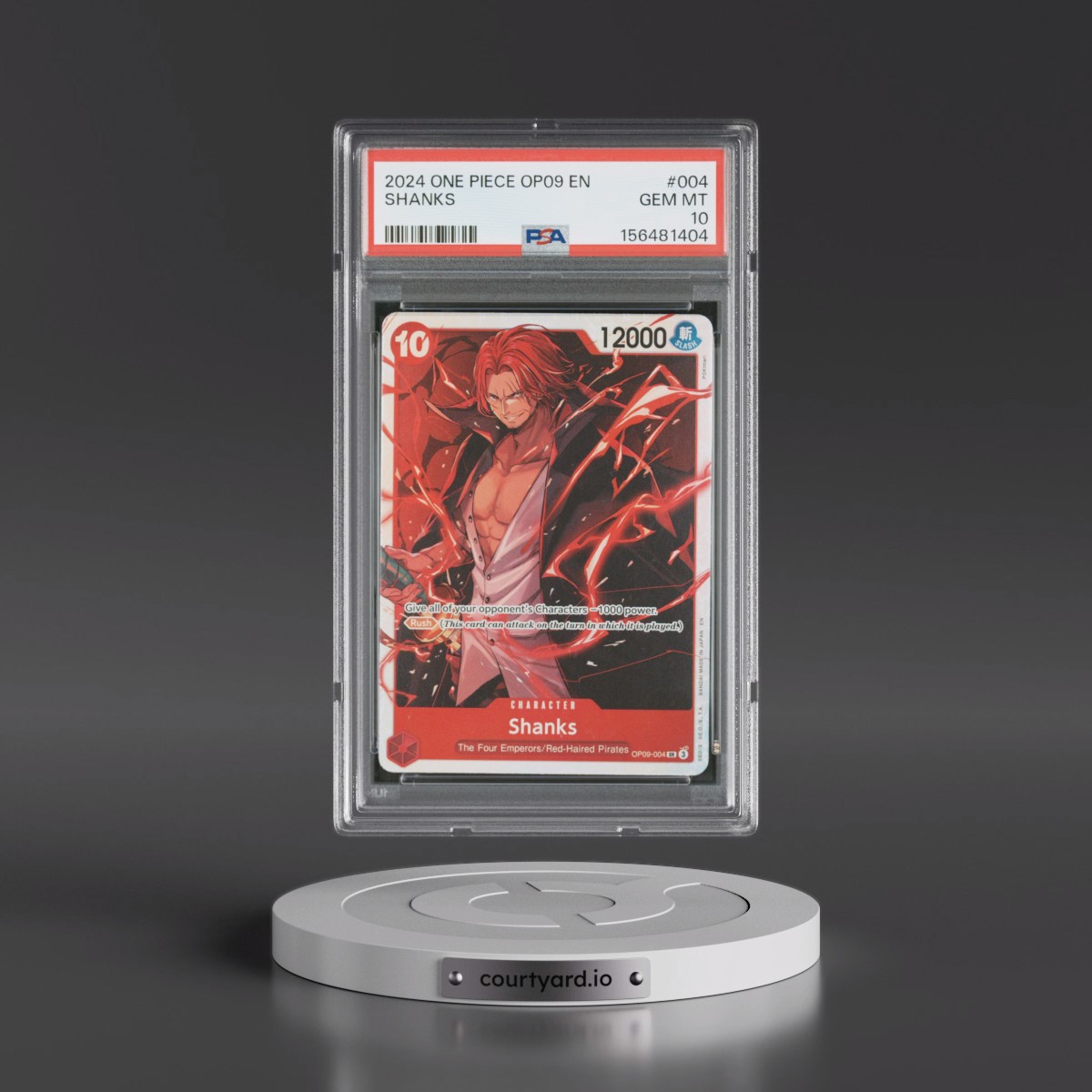 2024 One Piece OP09-Emperors in the New World #004 Shanks (PSA 10 GEM MINT)