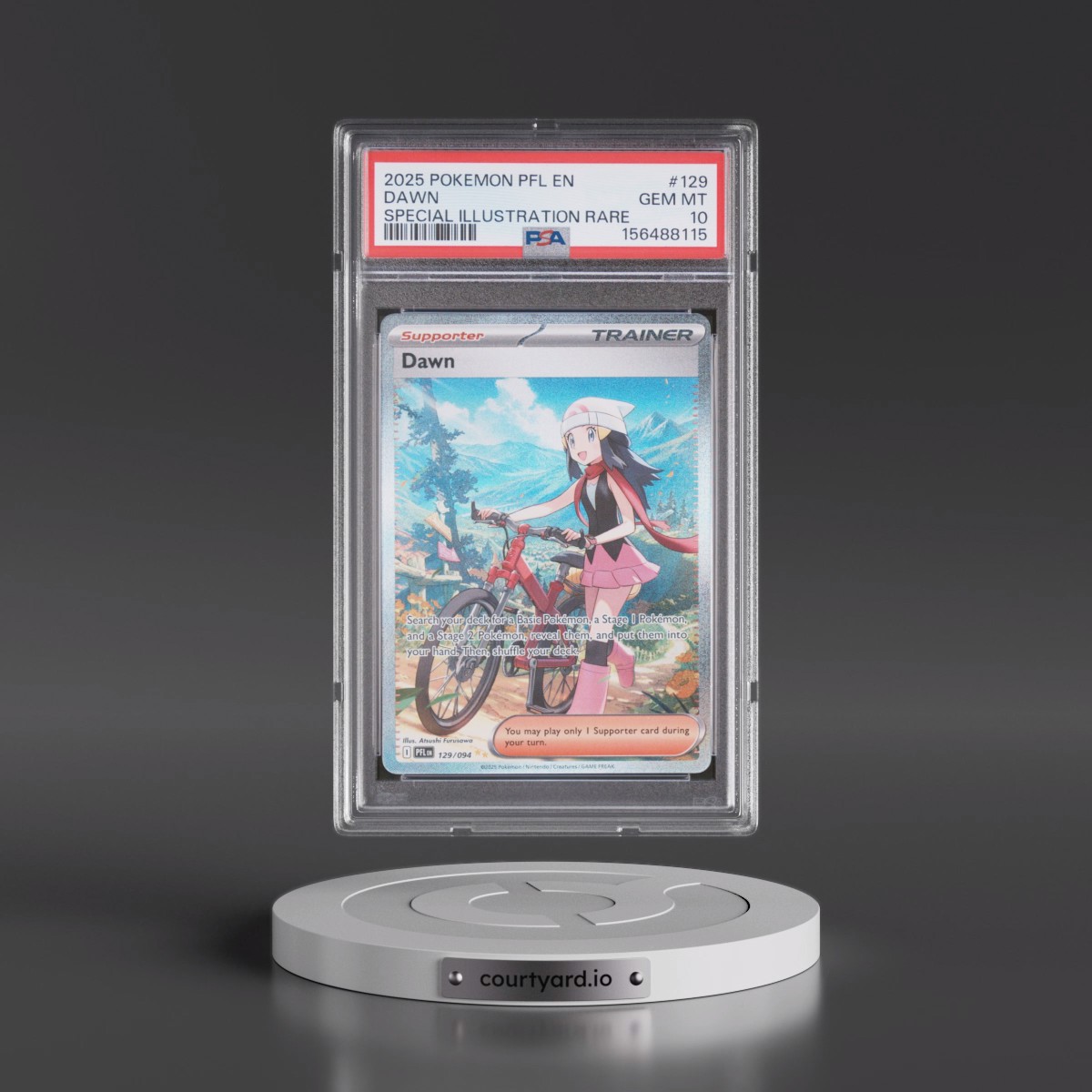 2025 Pokémon Pfl EN-Phantasmal Flames #129 Dawn - Special Illustration Rare (PSA 10 GEM MINT)