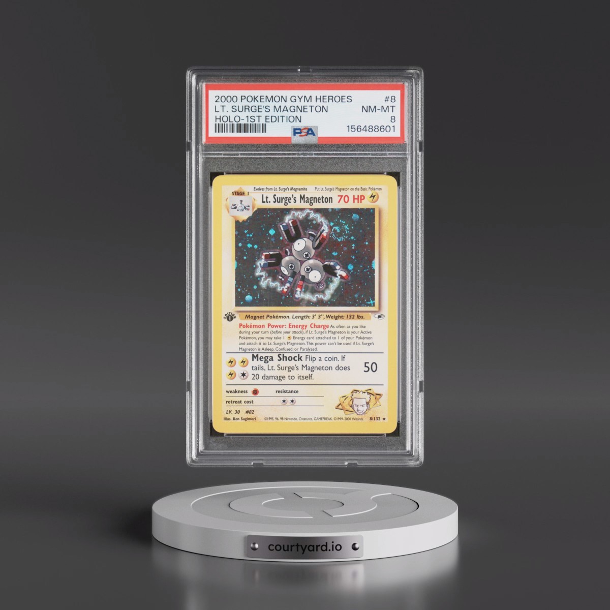 2000 Pokémon Gym Heroes LT. Surge's Magneton - 1st Edition Holo #8 PSA 8